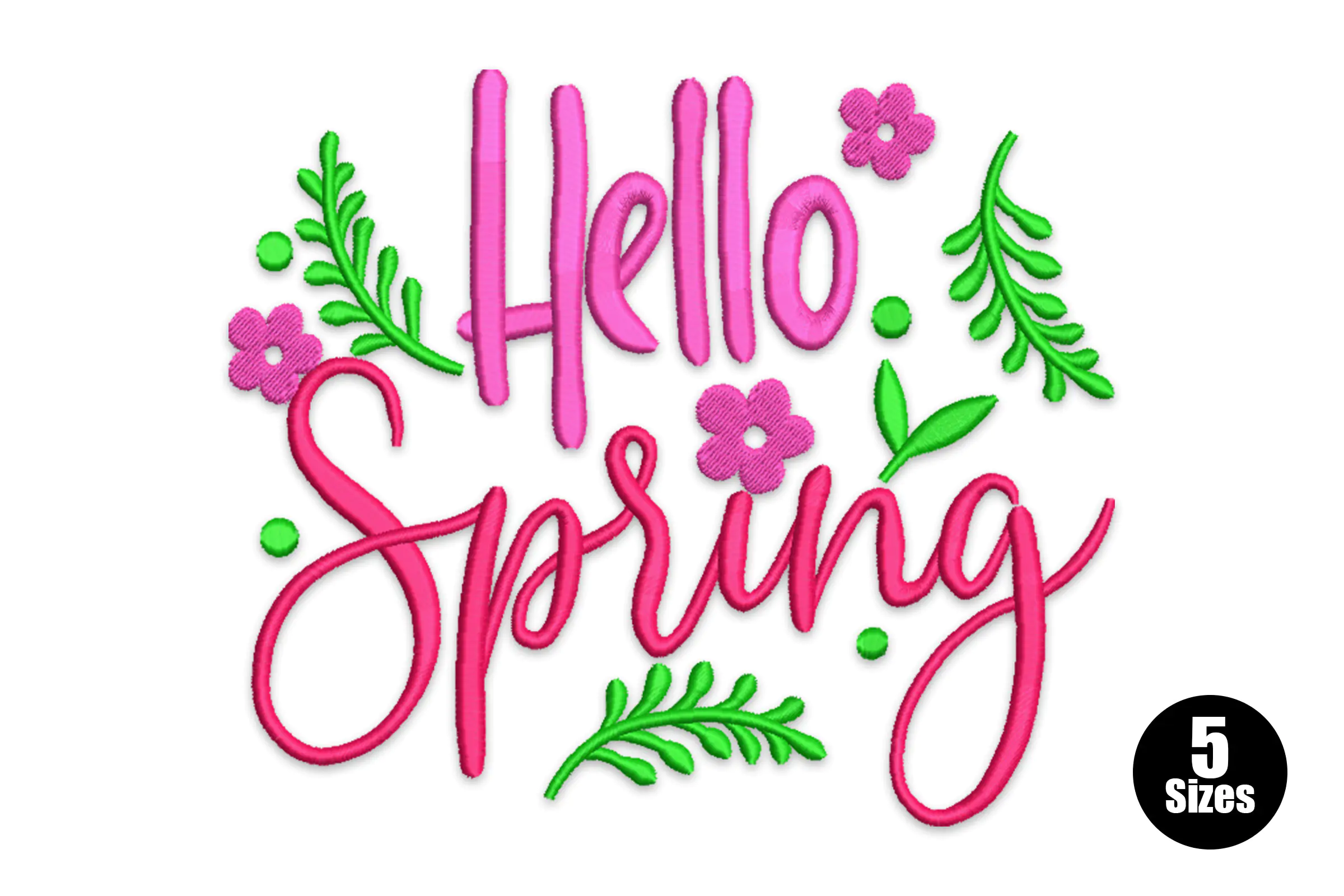 Hello Spring Embroidery Design