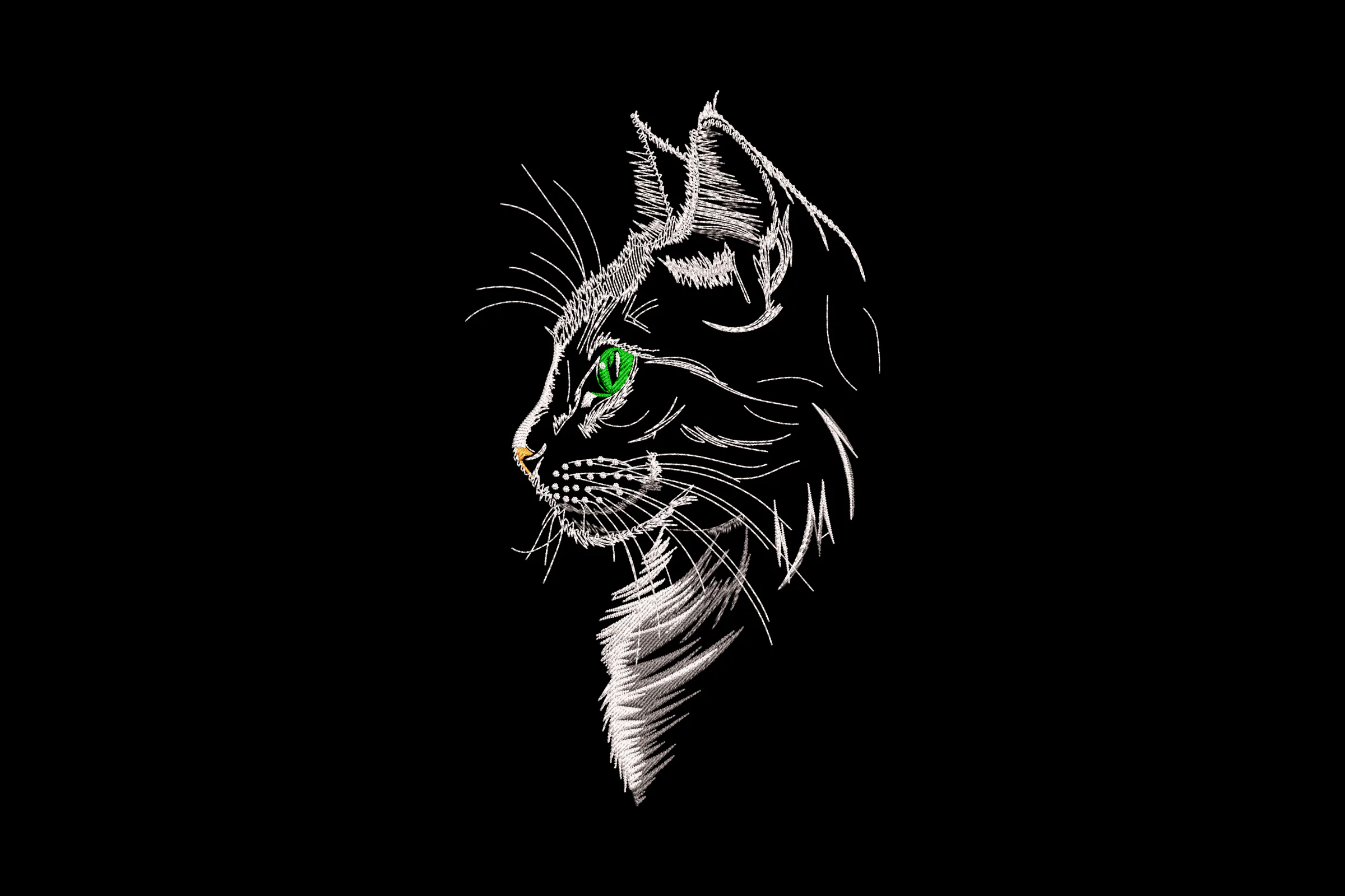 Black Cat Machine Embroidery Design