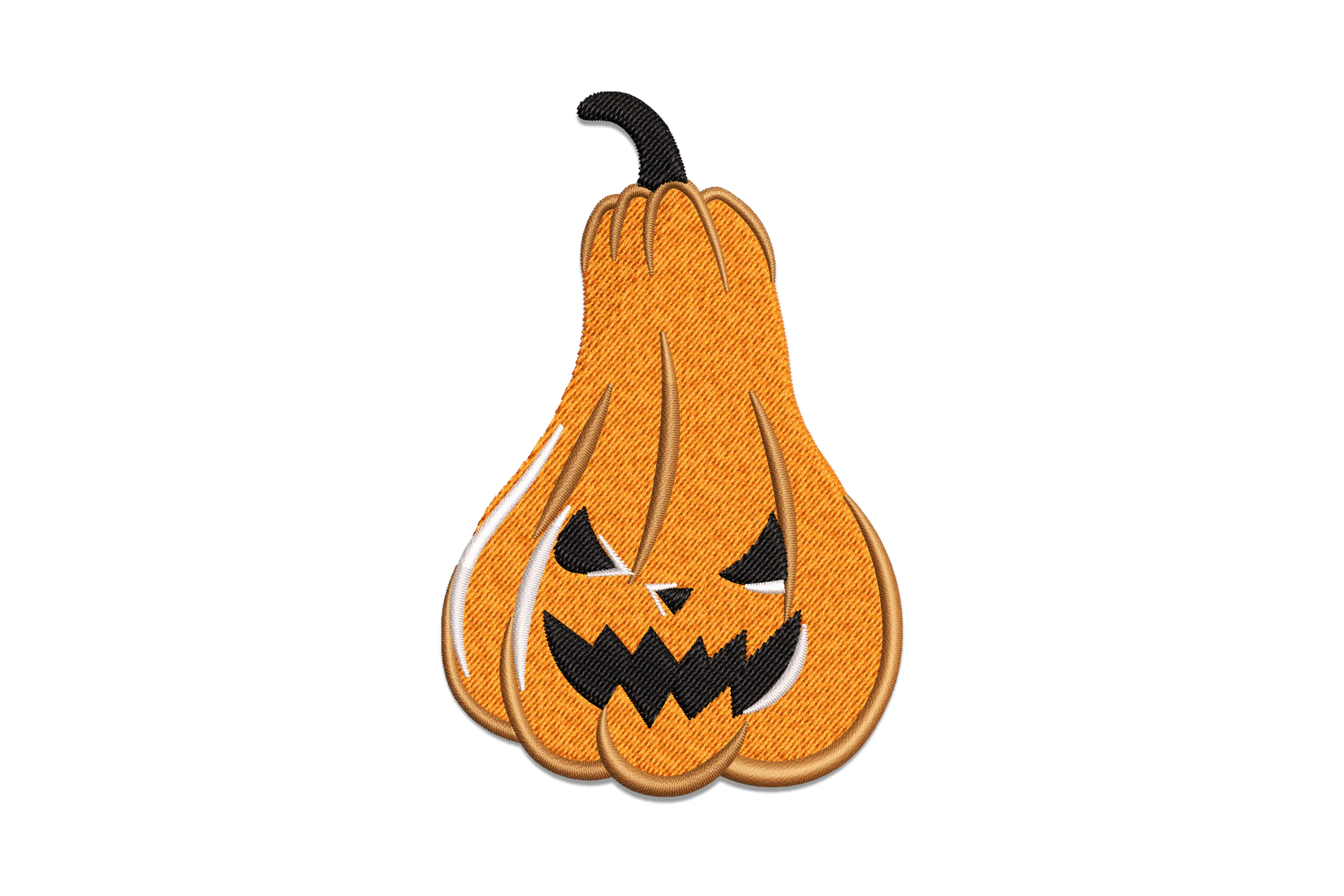 Halloween Pumpkin with Scary Face Embroidery Design