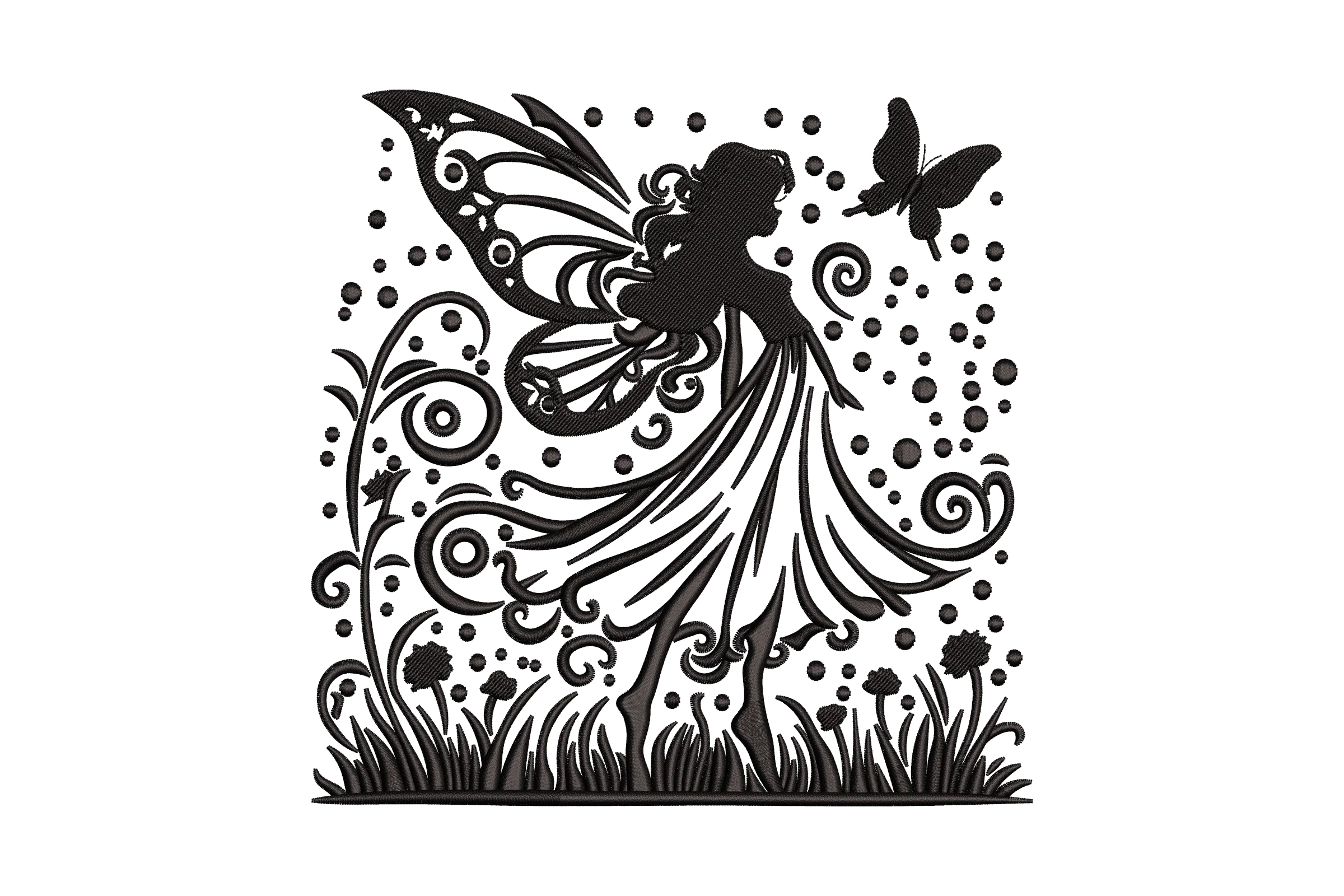 Floral Fairy Embroidery Design