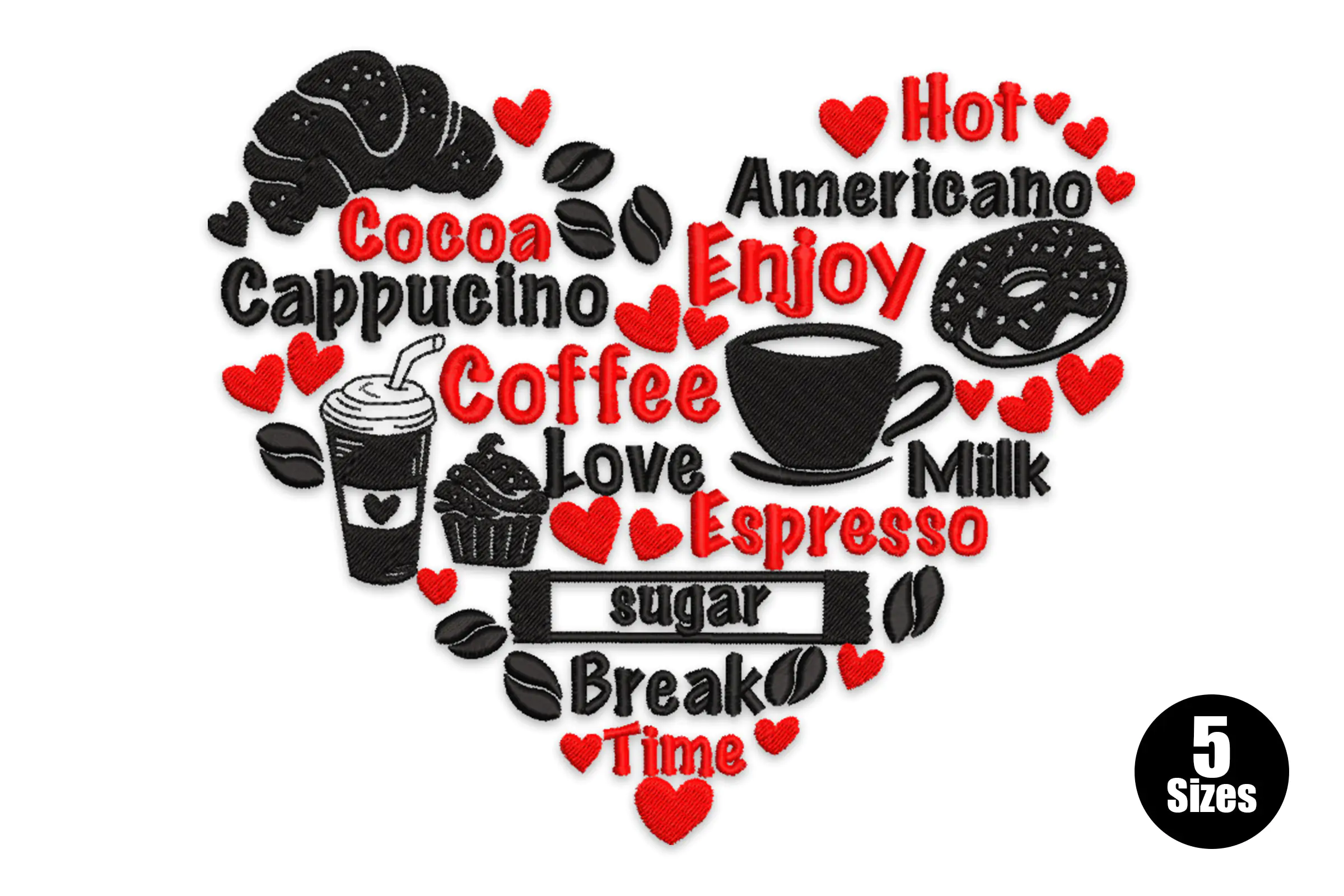 Coffee Quote Embroidery Design File