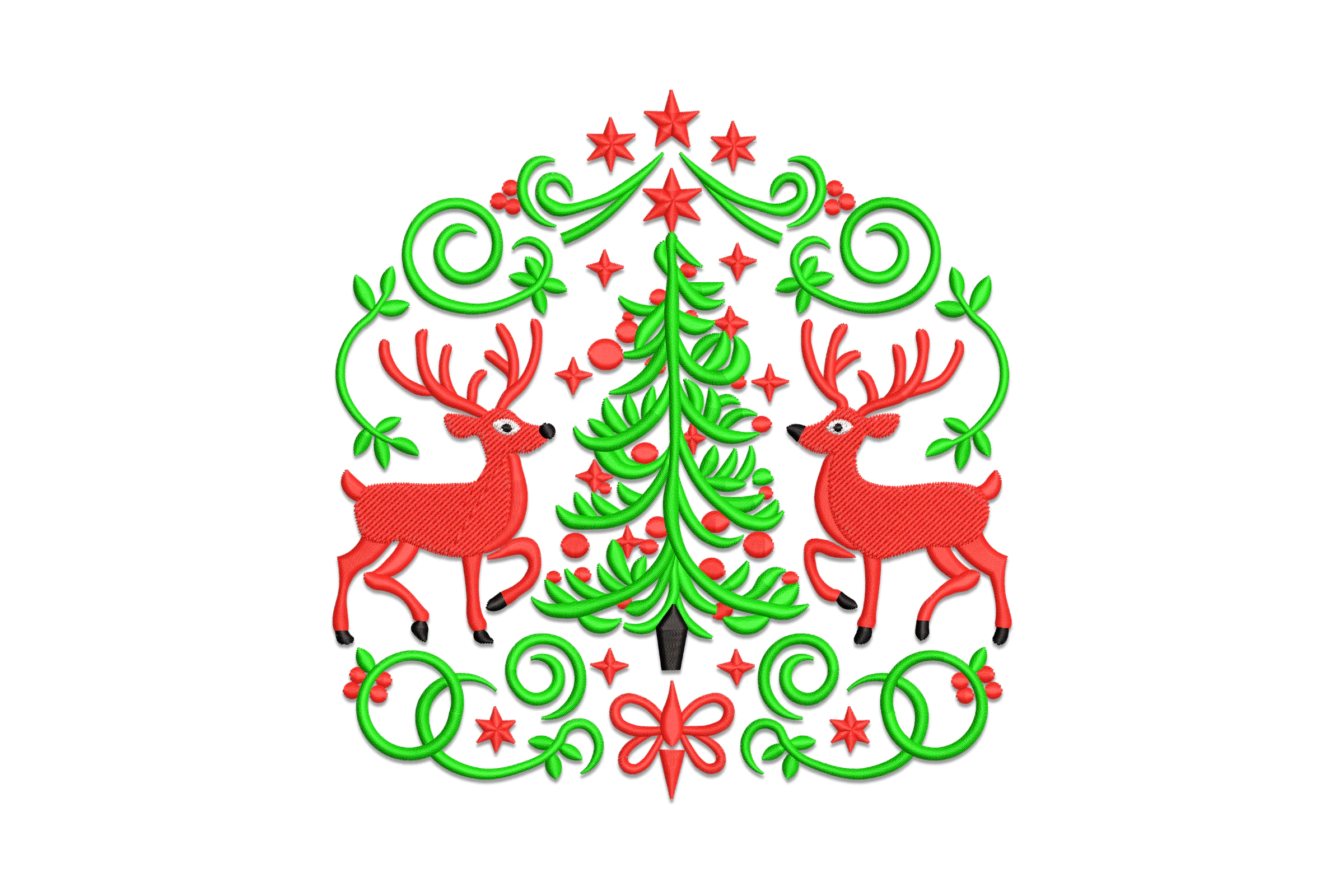 Christmas Deer Digital  Embroidery Design