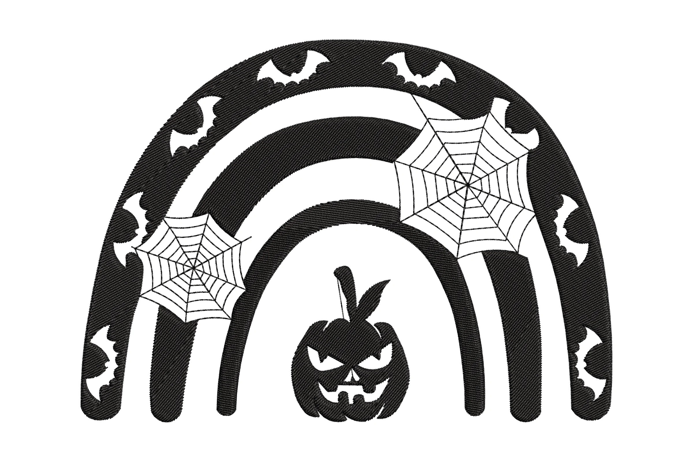 Halloween Quick Sketch Rainbow Embroidery Design