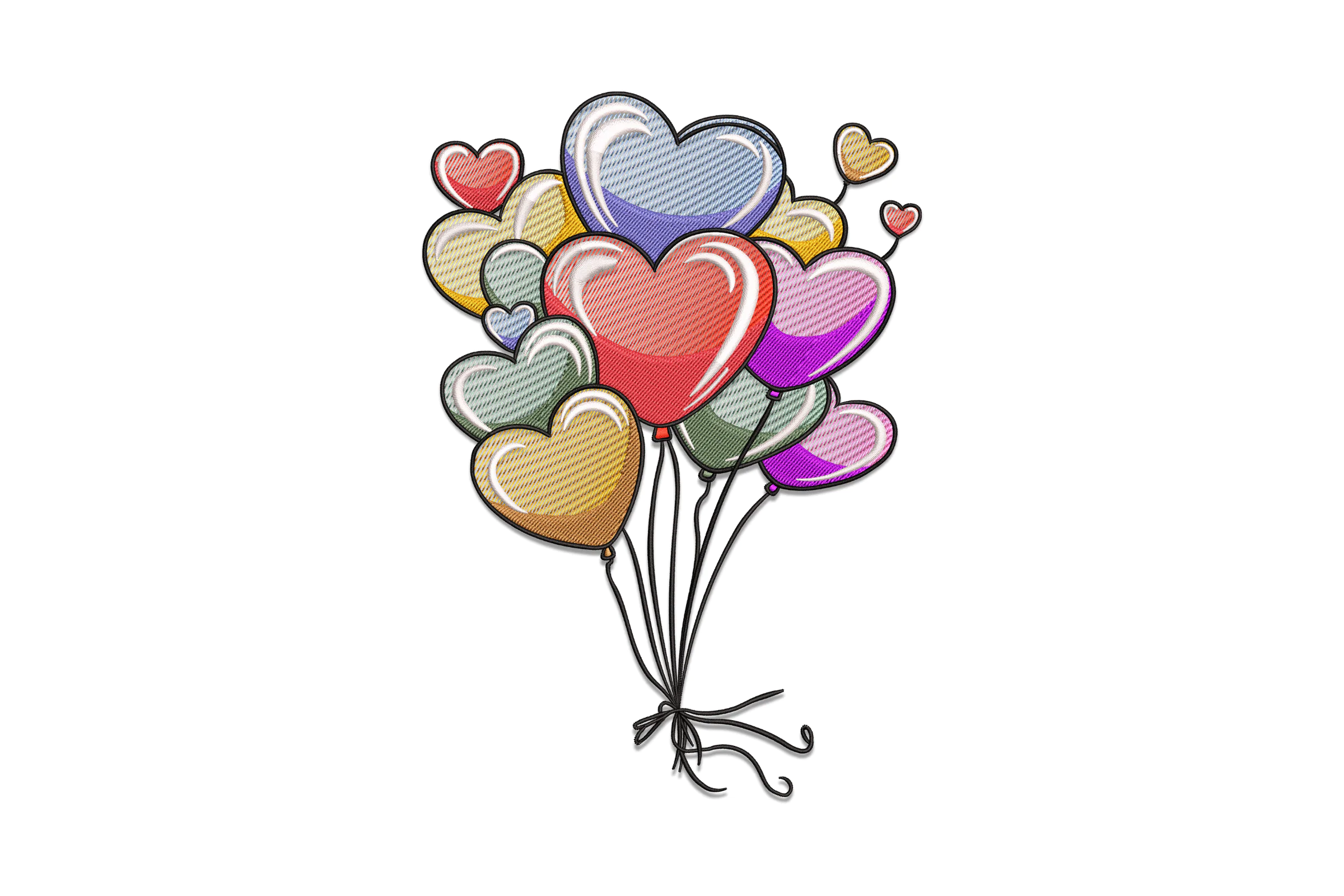 Valentine Balloons Embroidery Design