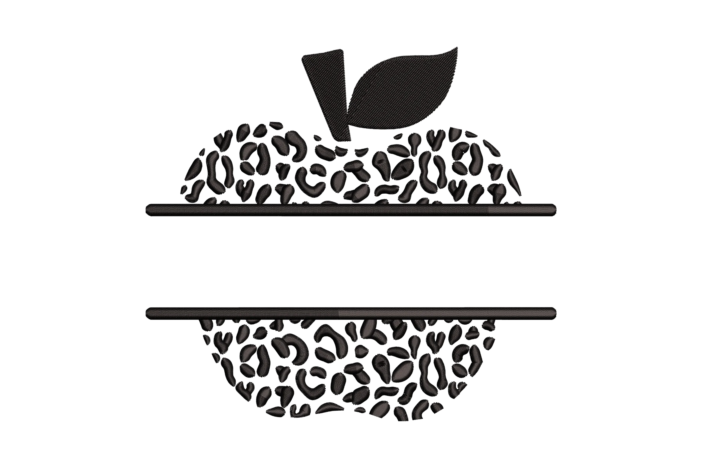 Leopard Print Apple Embroidery Design