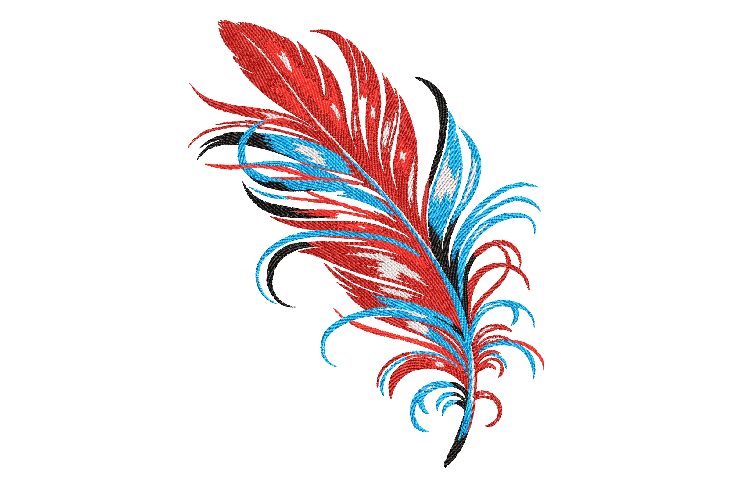 Artistic Feather Embroidery Design