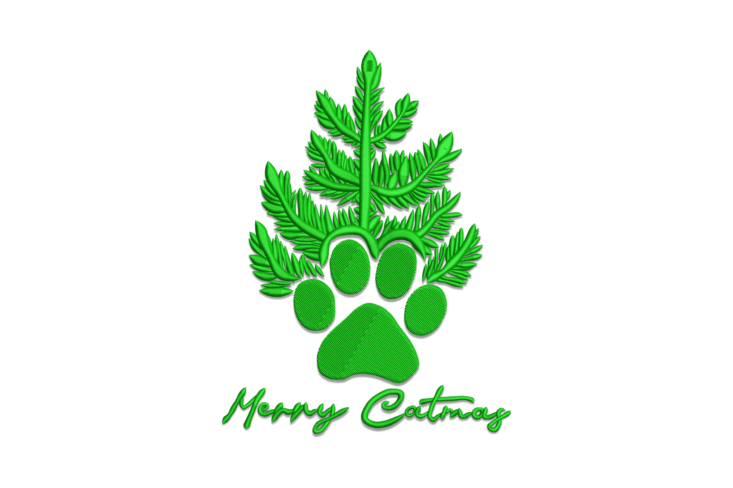 Merry Christmas Curl Machine Embroidery Pattern