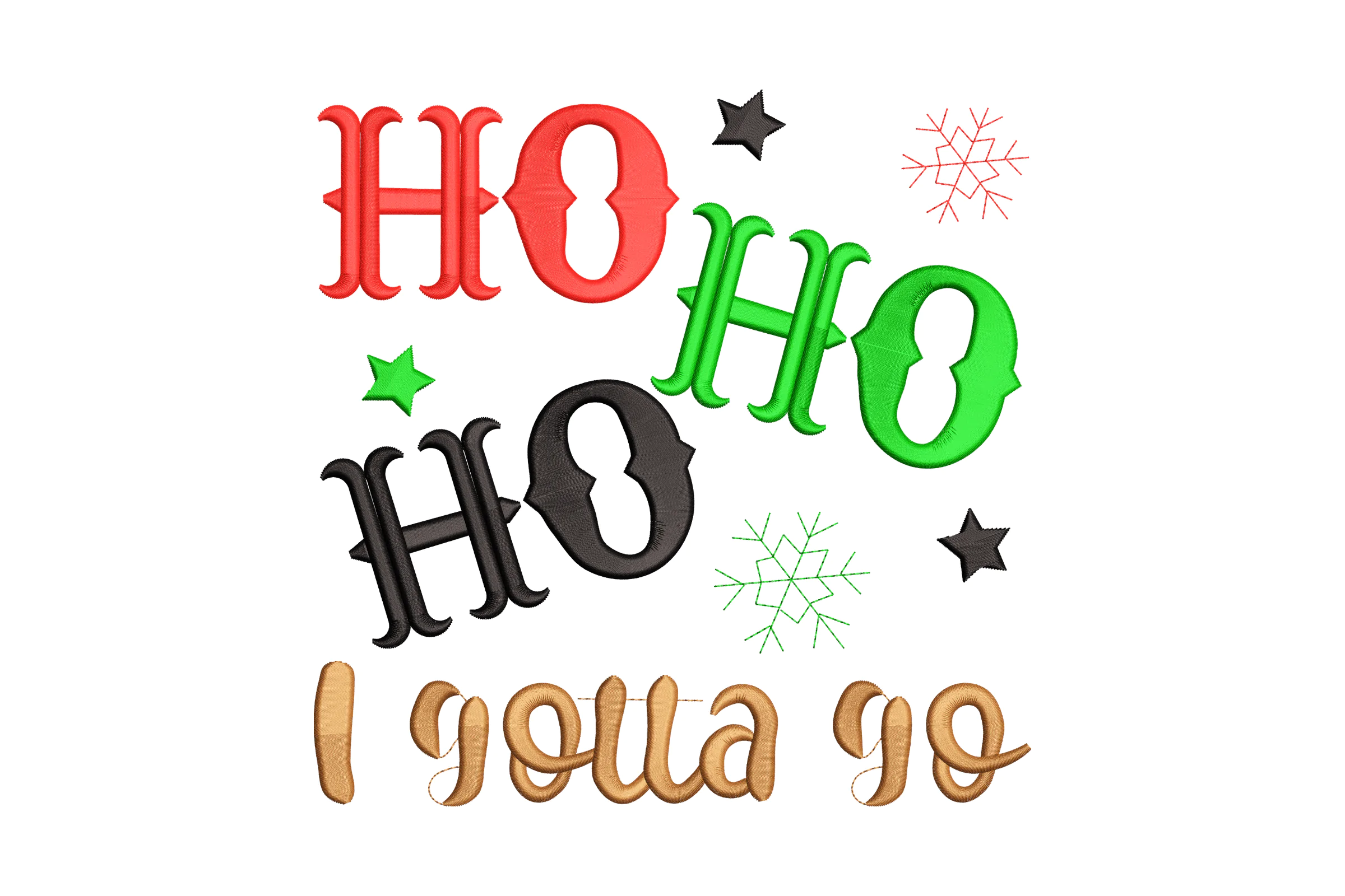 Funny Christmas HO HO HO Embroidery Design