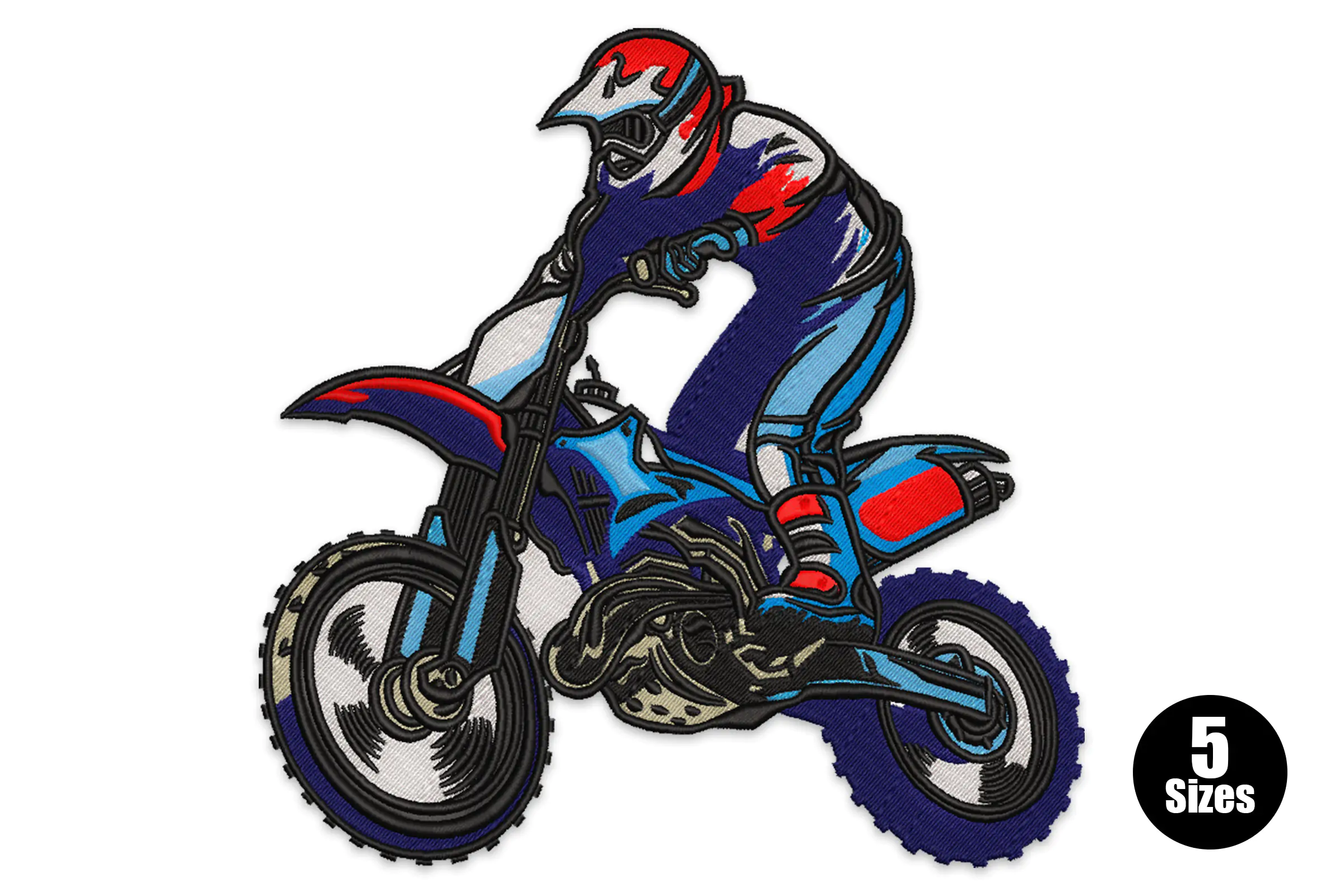 Motocross Rider Embroidery Design
