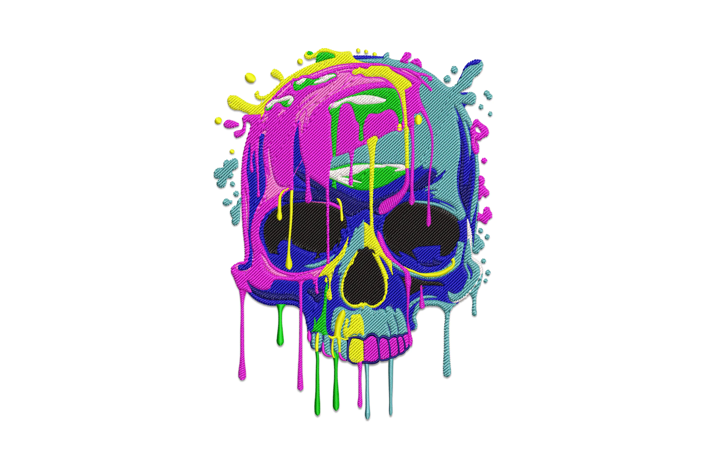 Brutal Skull Embroidery Design