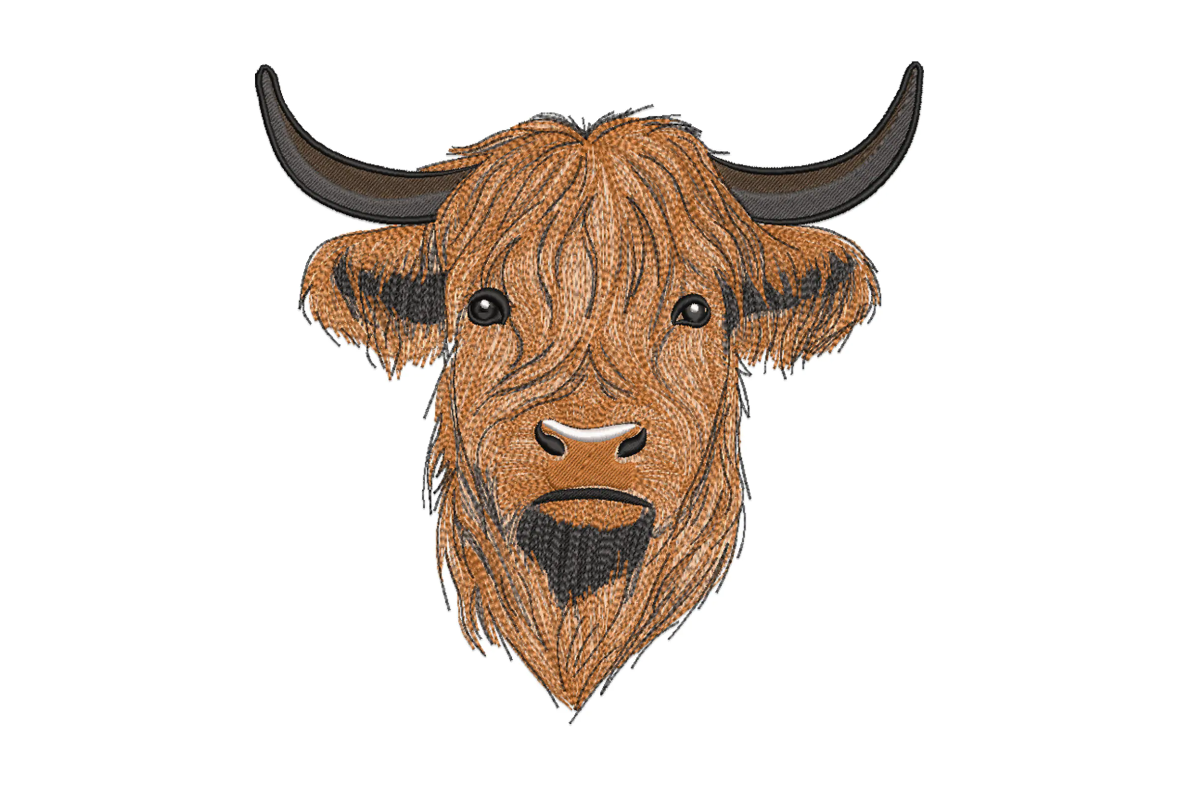 Highland Cow Embroidery Design