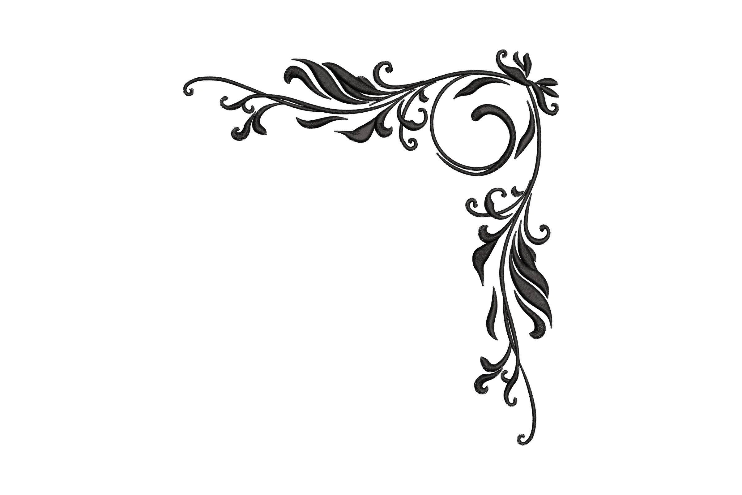 Flower Border Corner Embroidery File