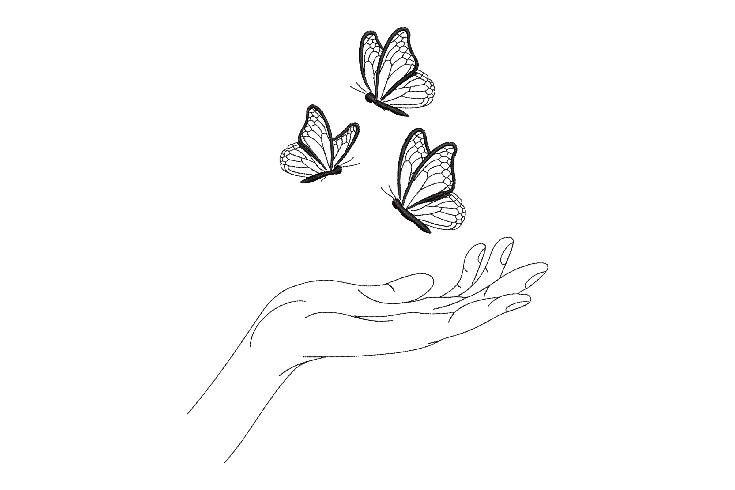 Butterflies and Hand Embroidery Design