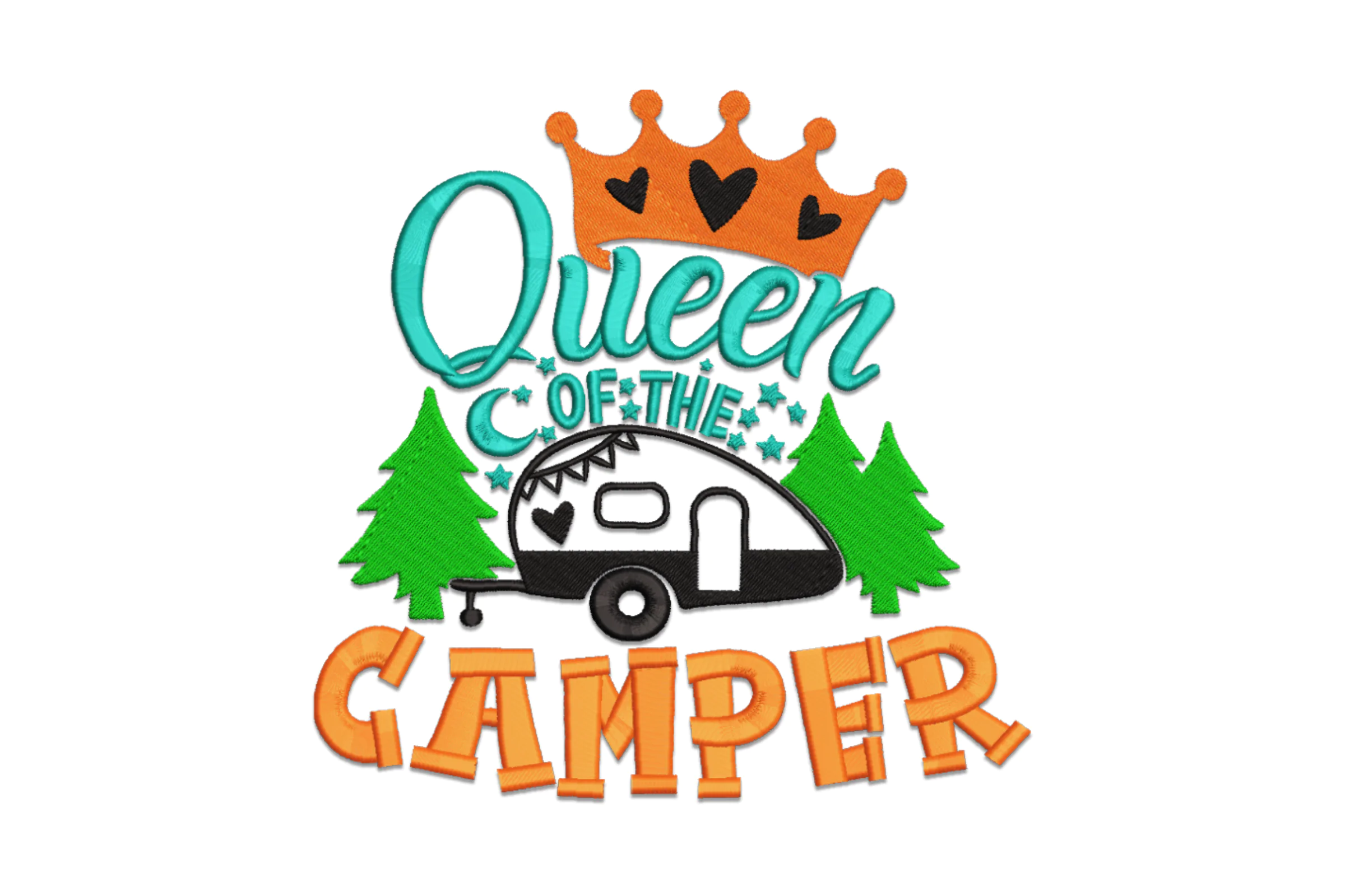 Queen of the Camper Digital Embroidery Design