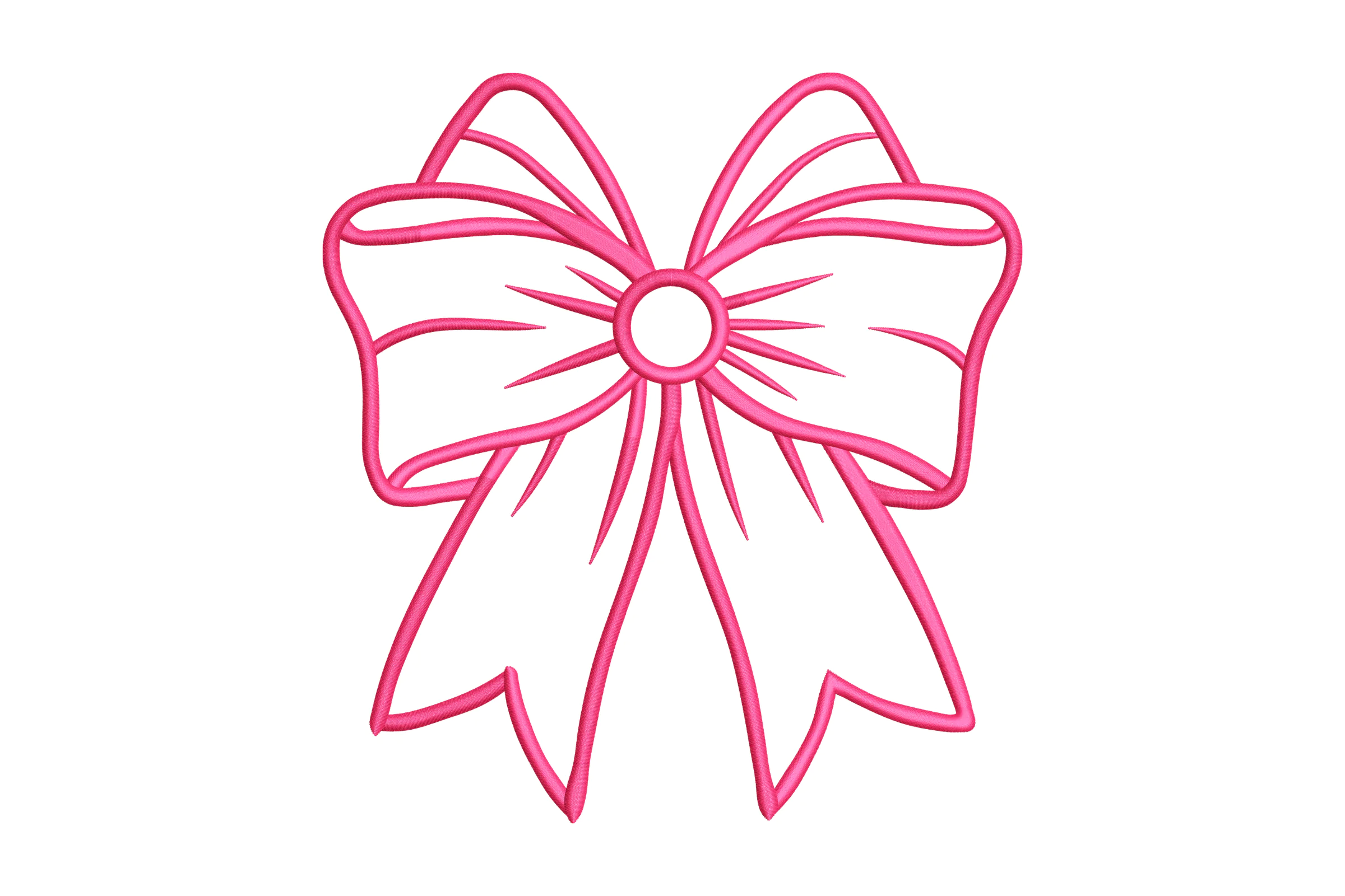 Satin Bow Applique Embroidery Design