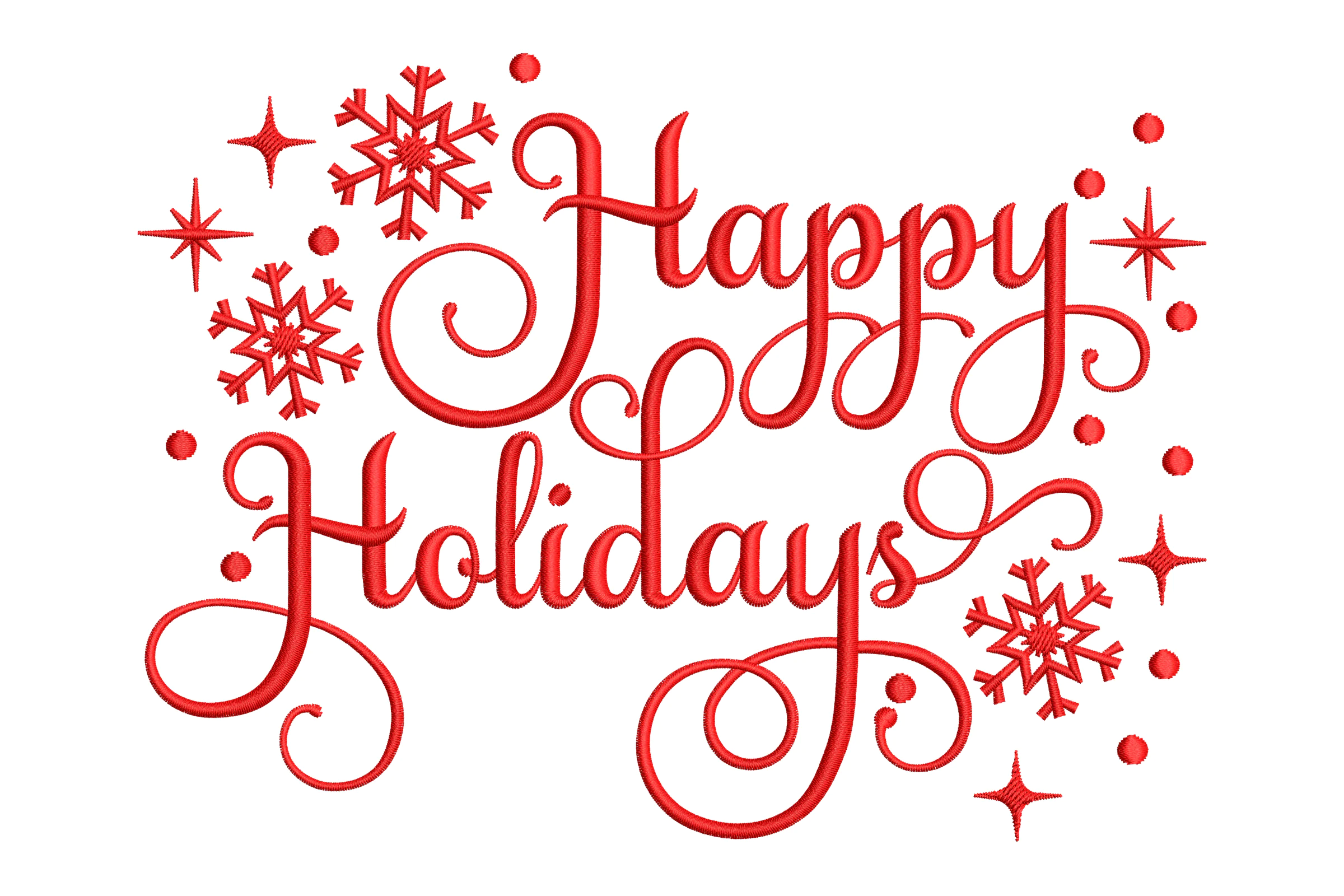 Happy Holidays  Machine Embroidery Design