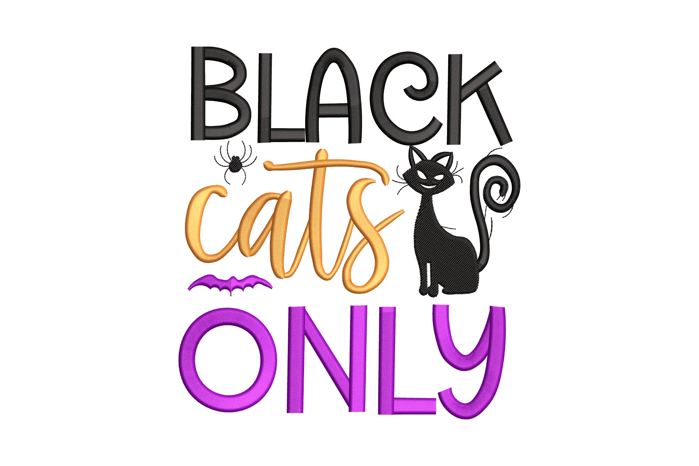 Black cat Halloween Machine Embroidery Design