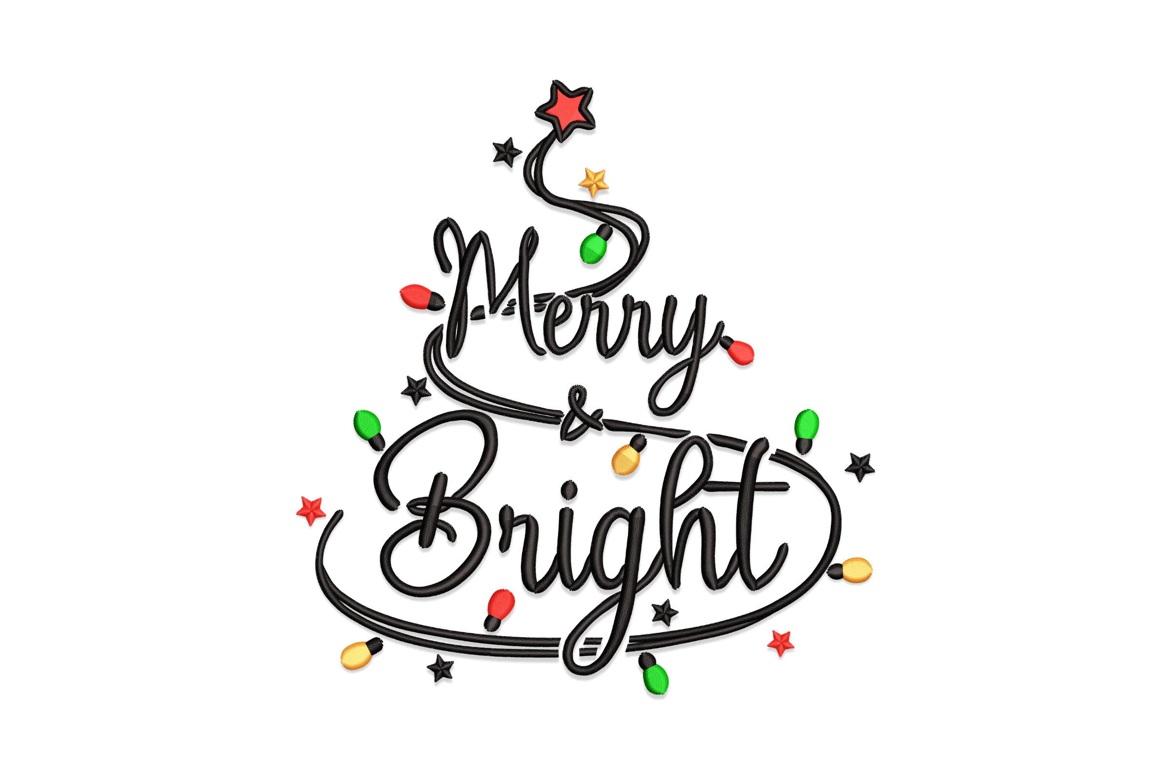 Merry and Bright Embroidery Design