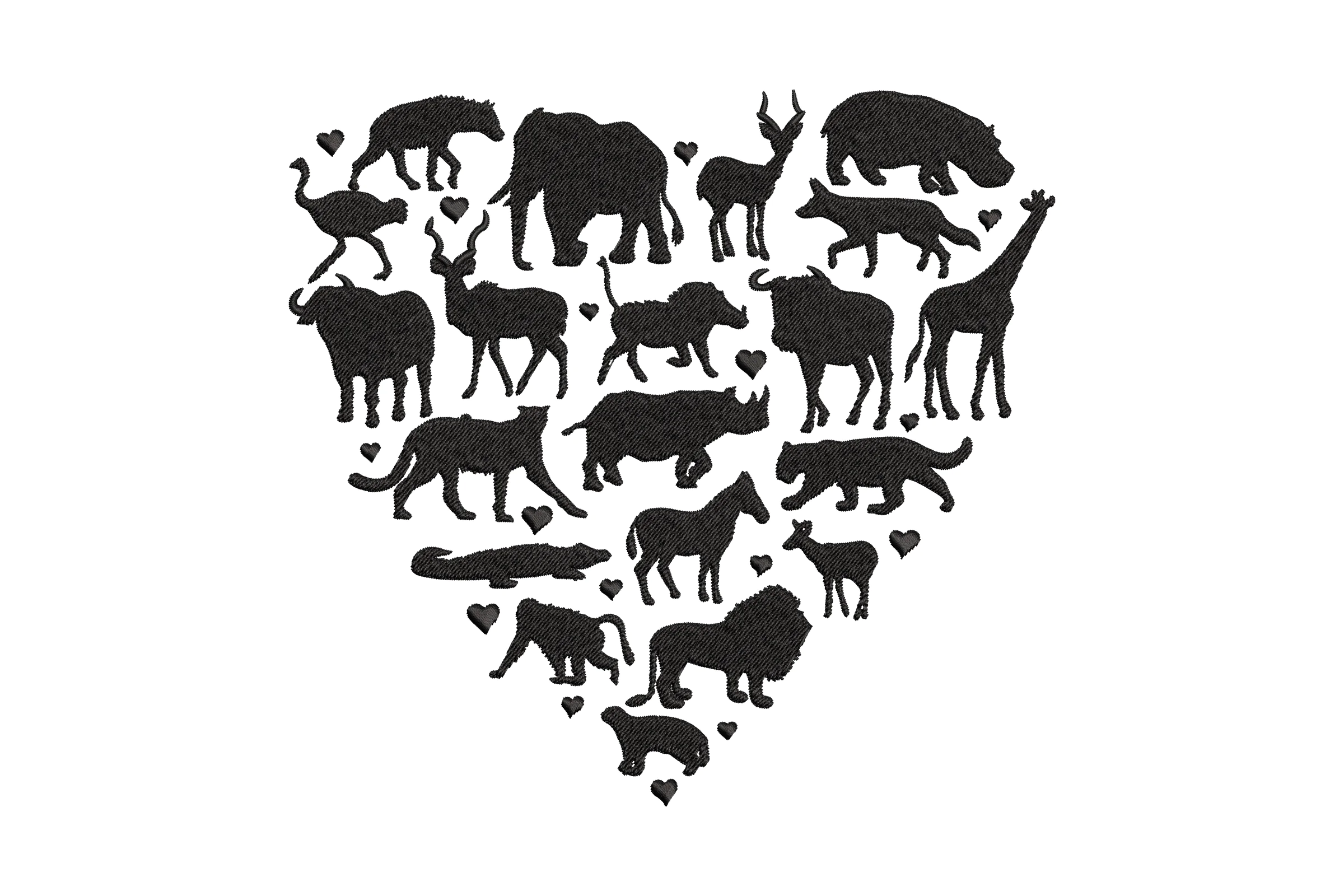 Safari Animals Embroidery Design