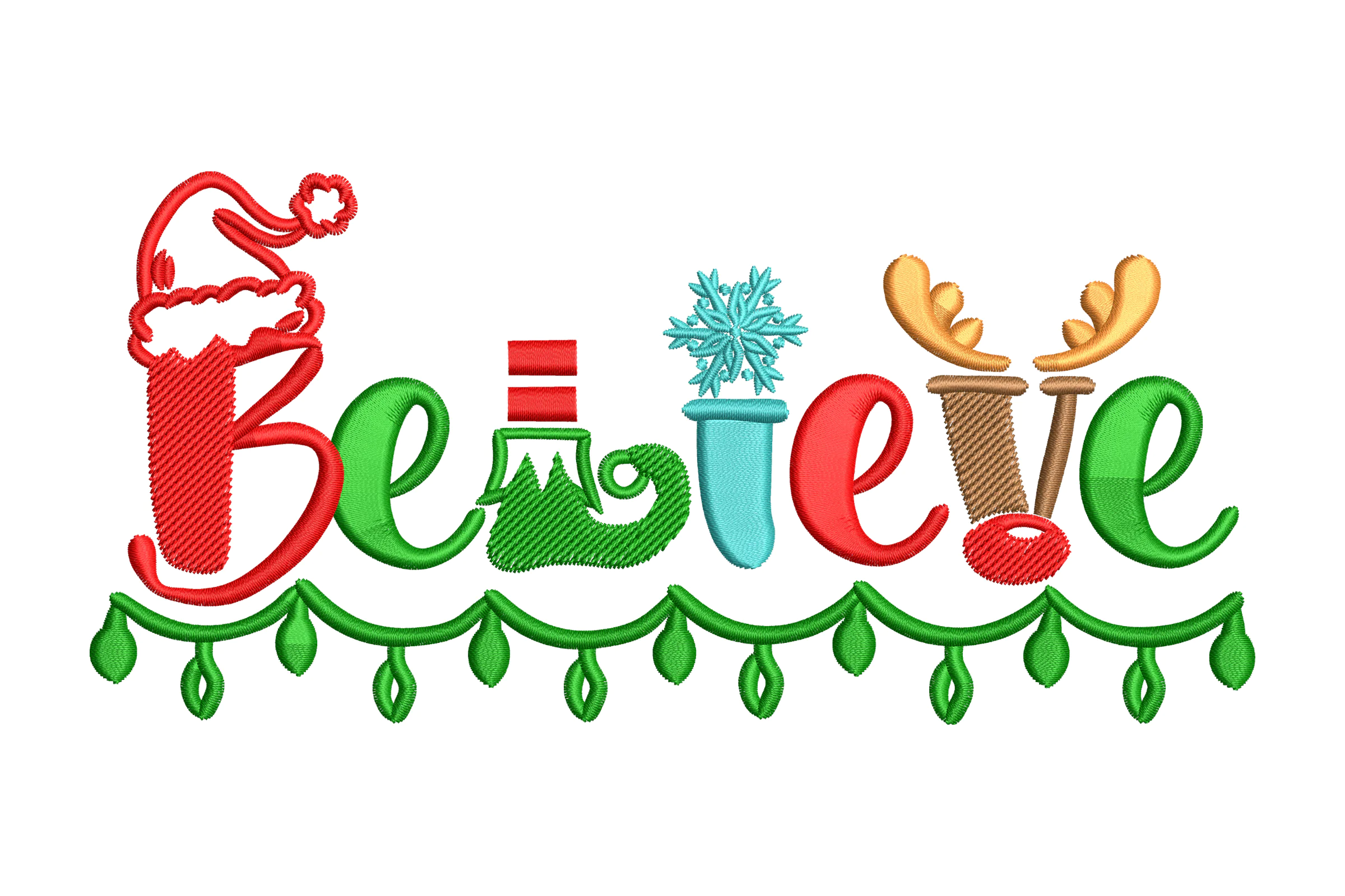Christmas Believe Embroidery File
