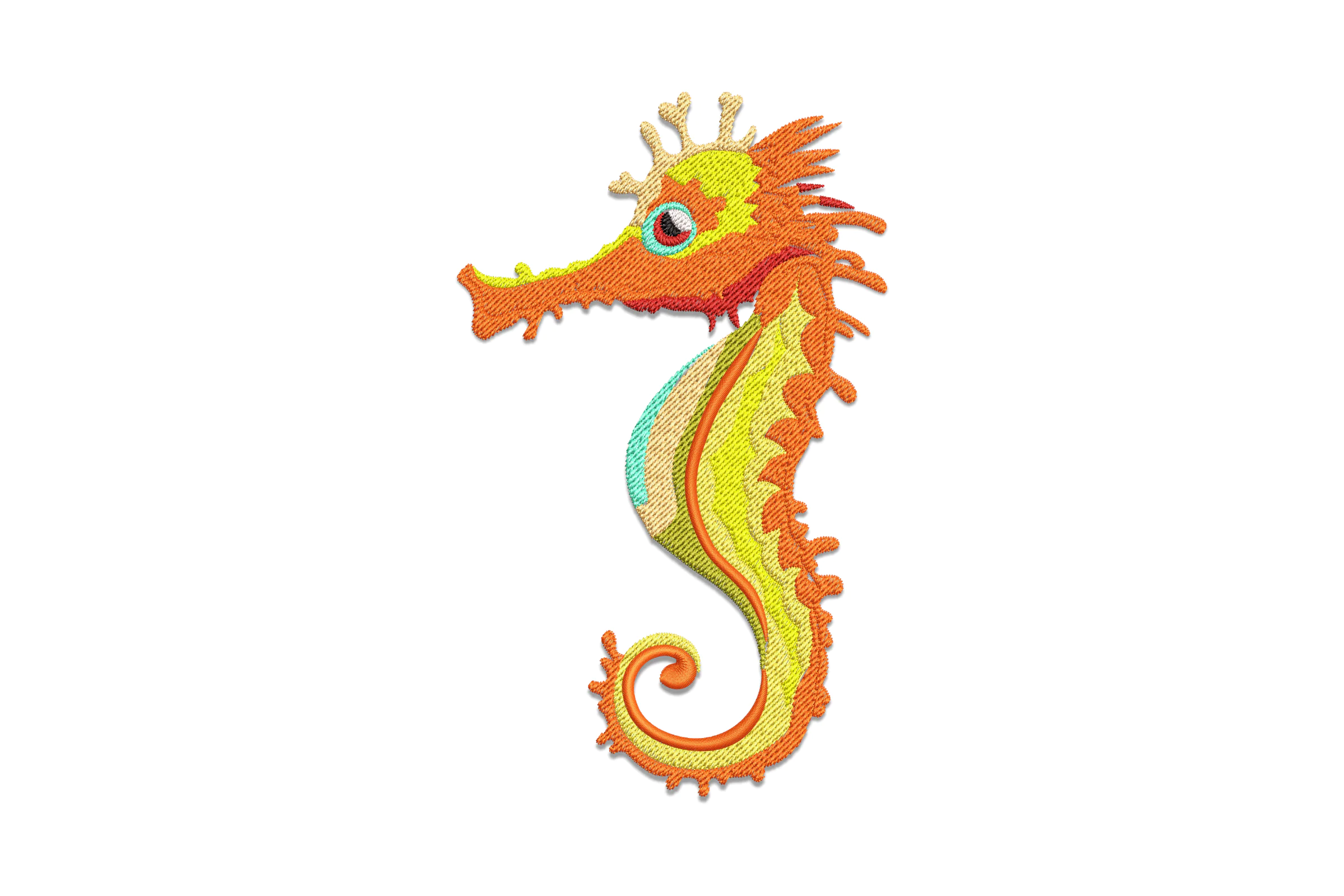 Colorful Seahorse Embroidery Design