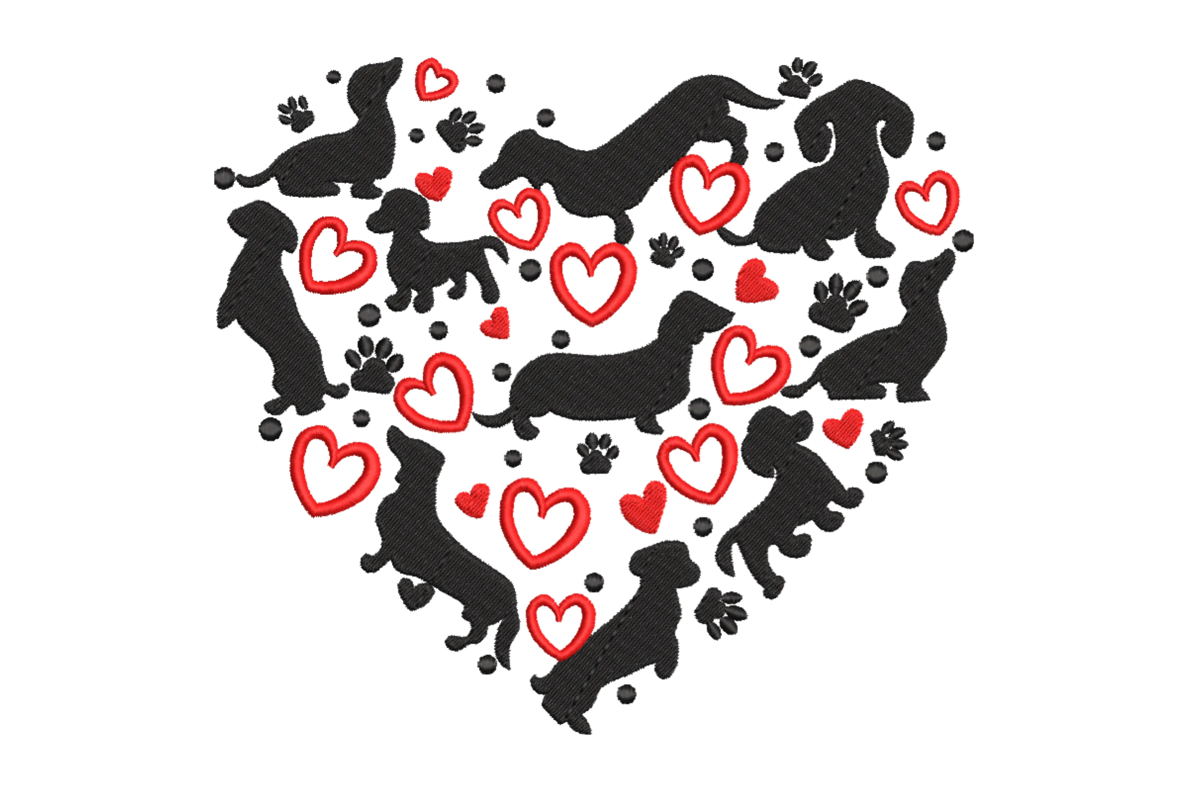 Dog Heart Digital Embroidery Design