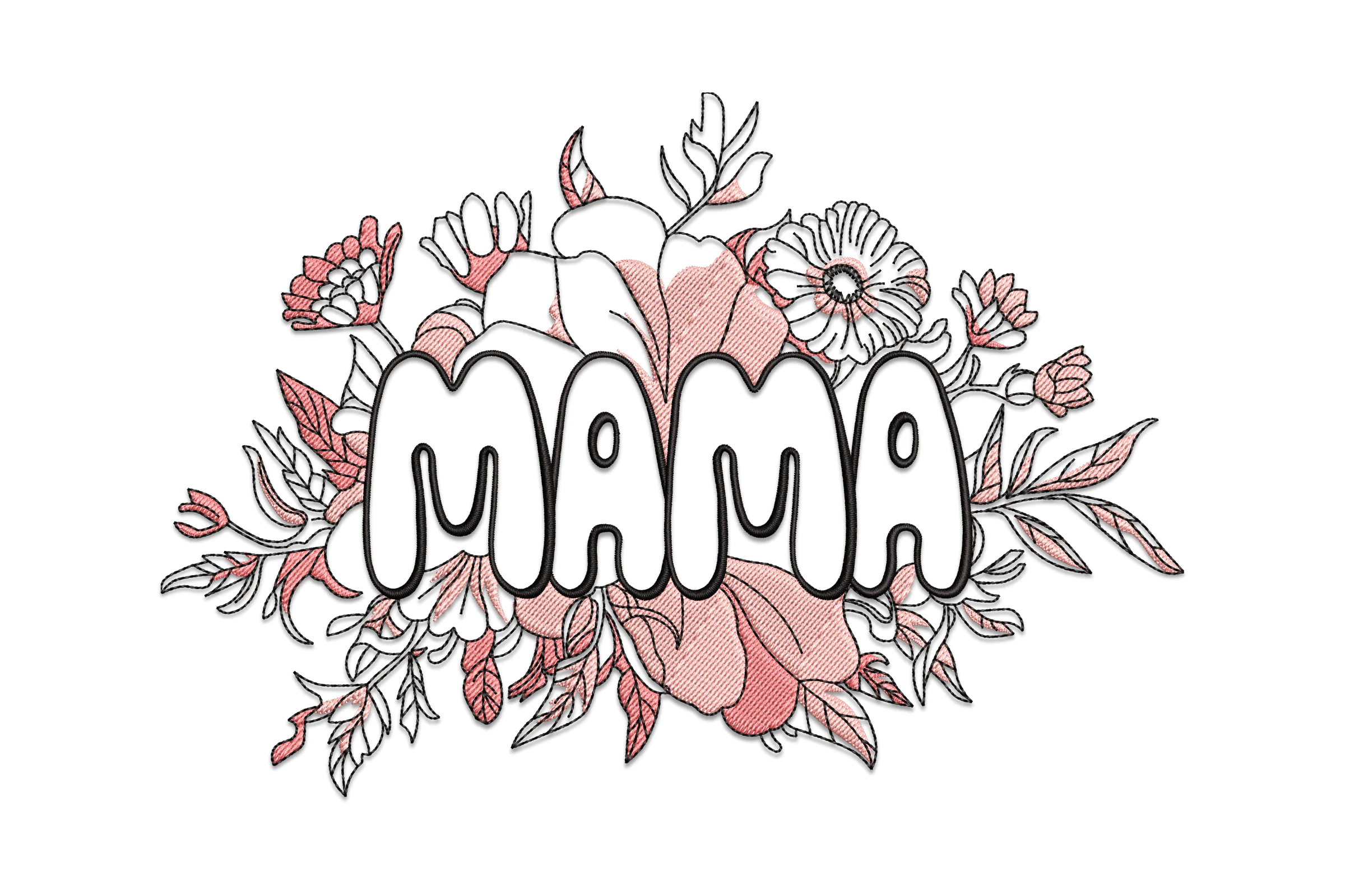 Floral Mama Embroidery Design File