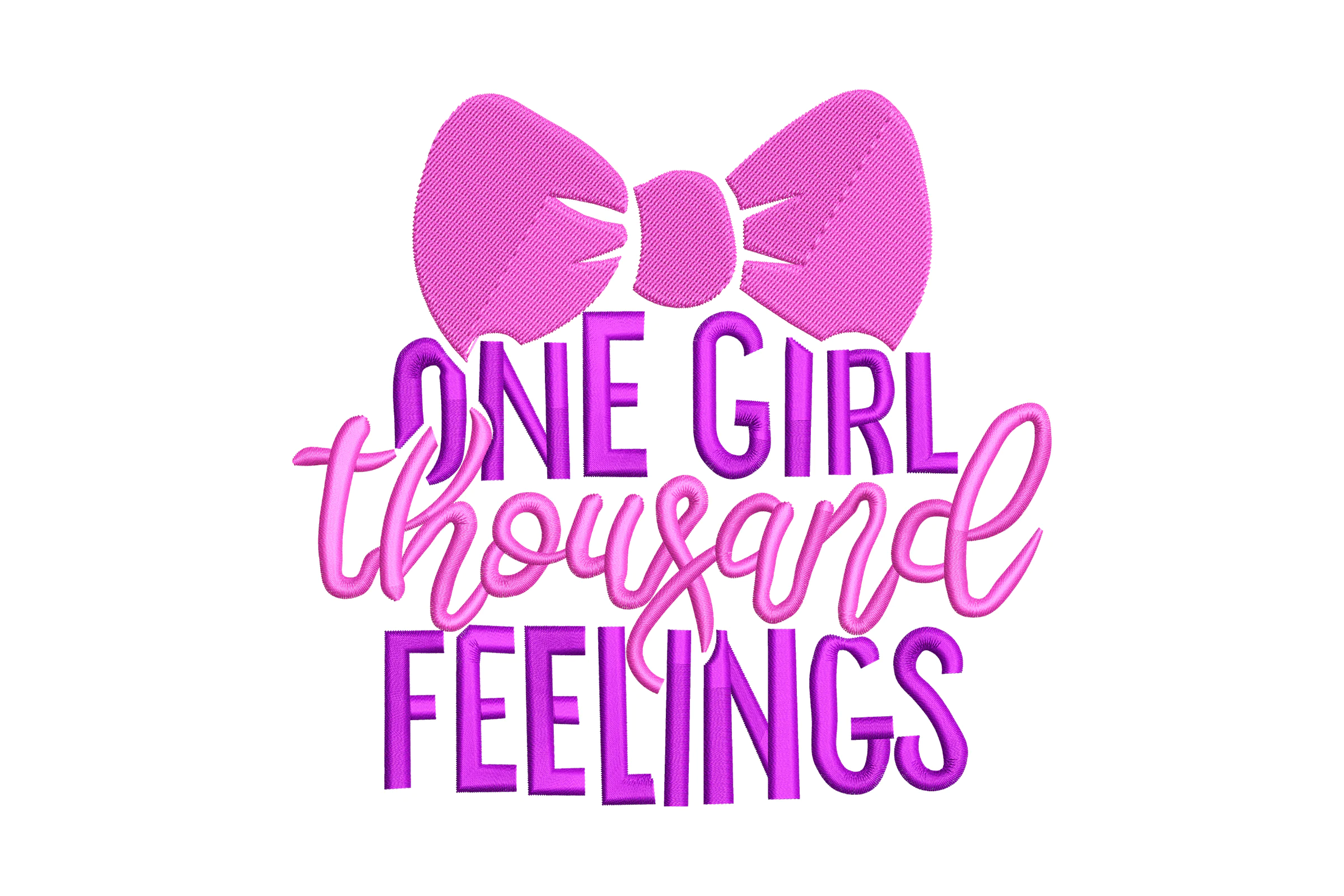 One Girl Thousand Feelings Machine Embroidery Design