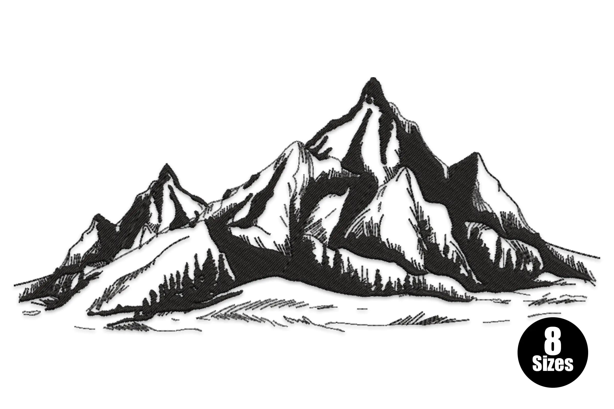 Mountains Embroidery Design
