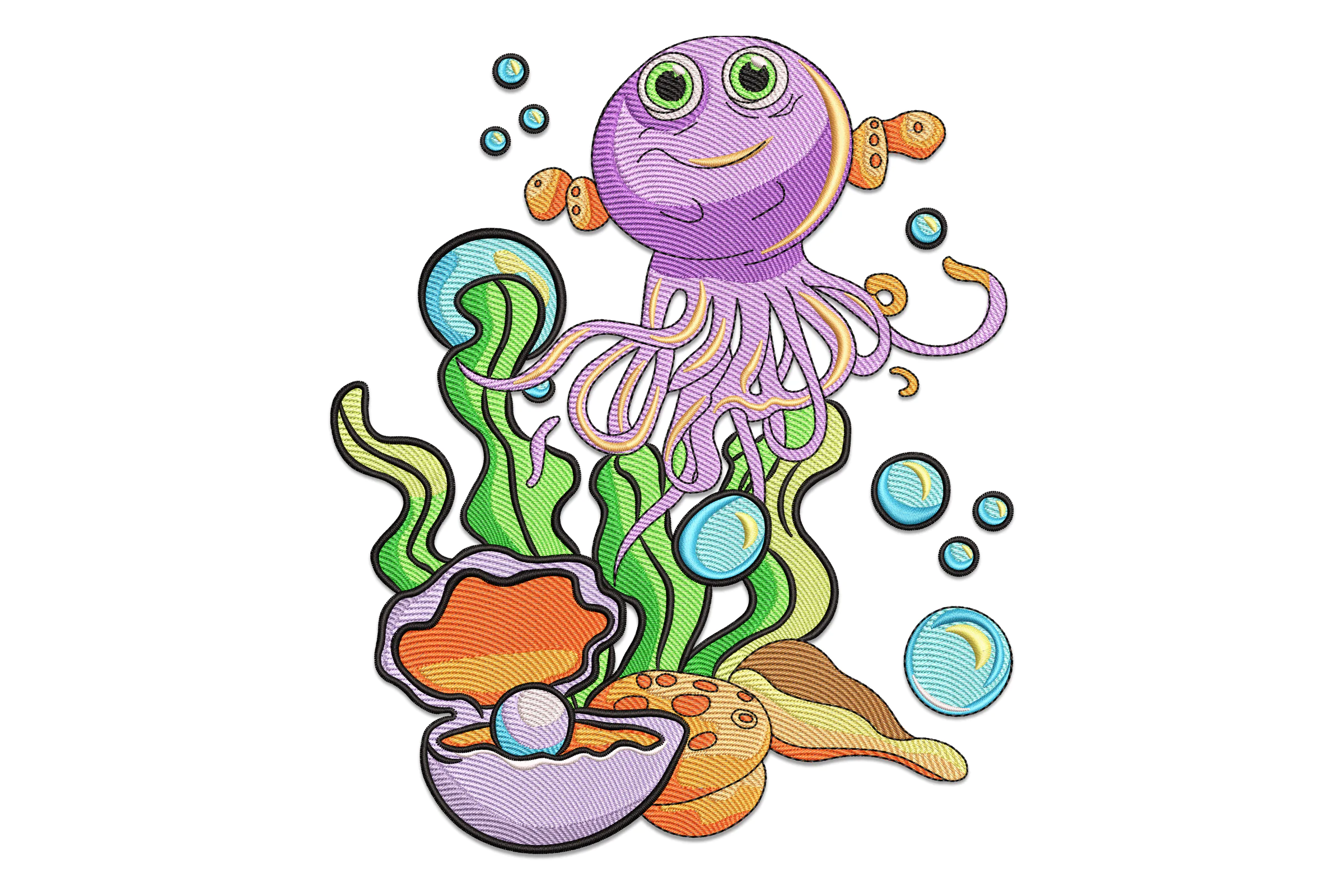 Cute Jellyfish Embroidery Design File