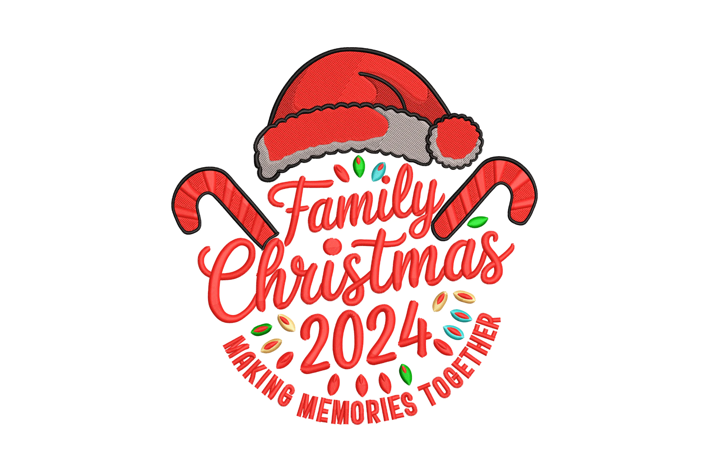 Family Christmas 2024 Embroidery Design Pattern