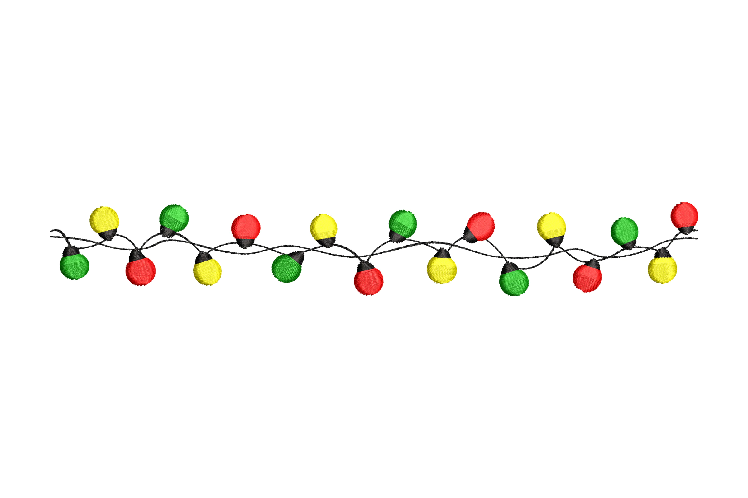 Christmas Lights Mini Machine Embroidery Design