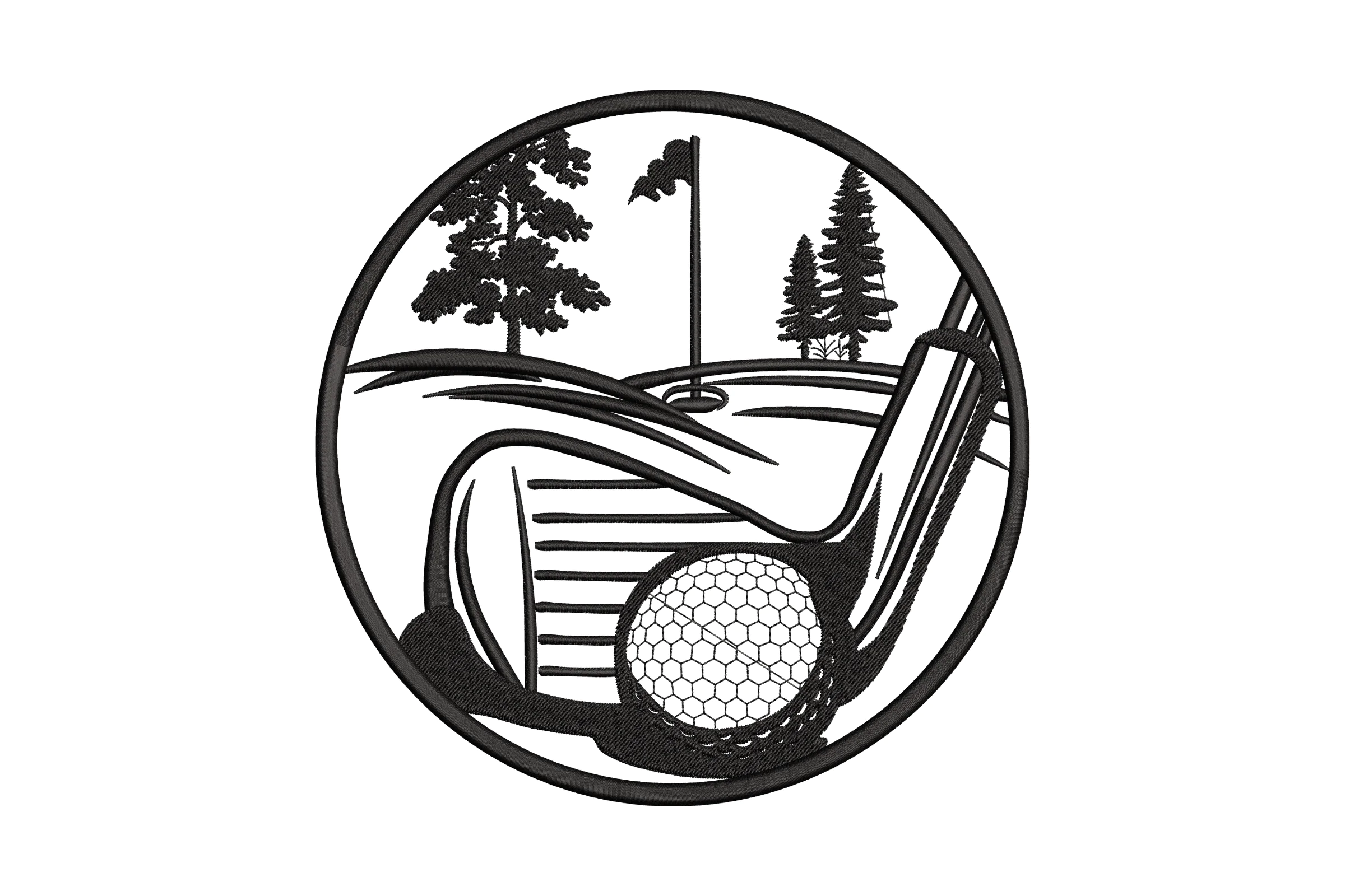 Split Golf Embroidery Design