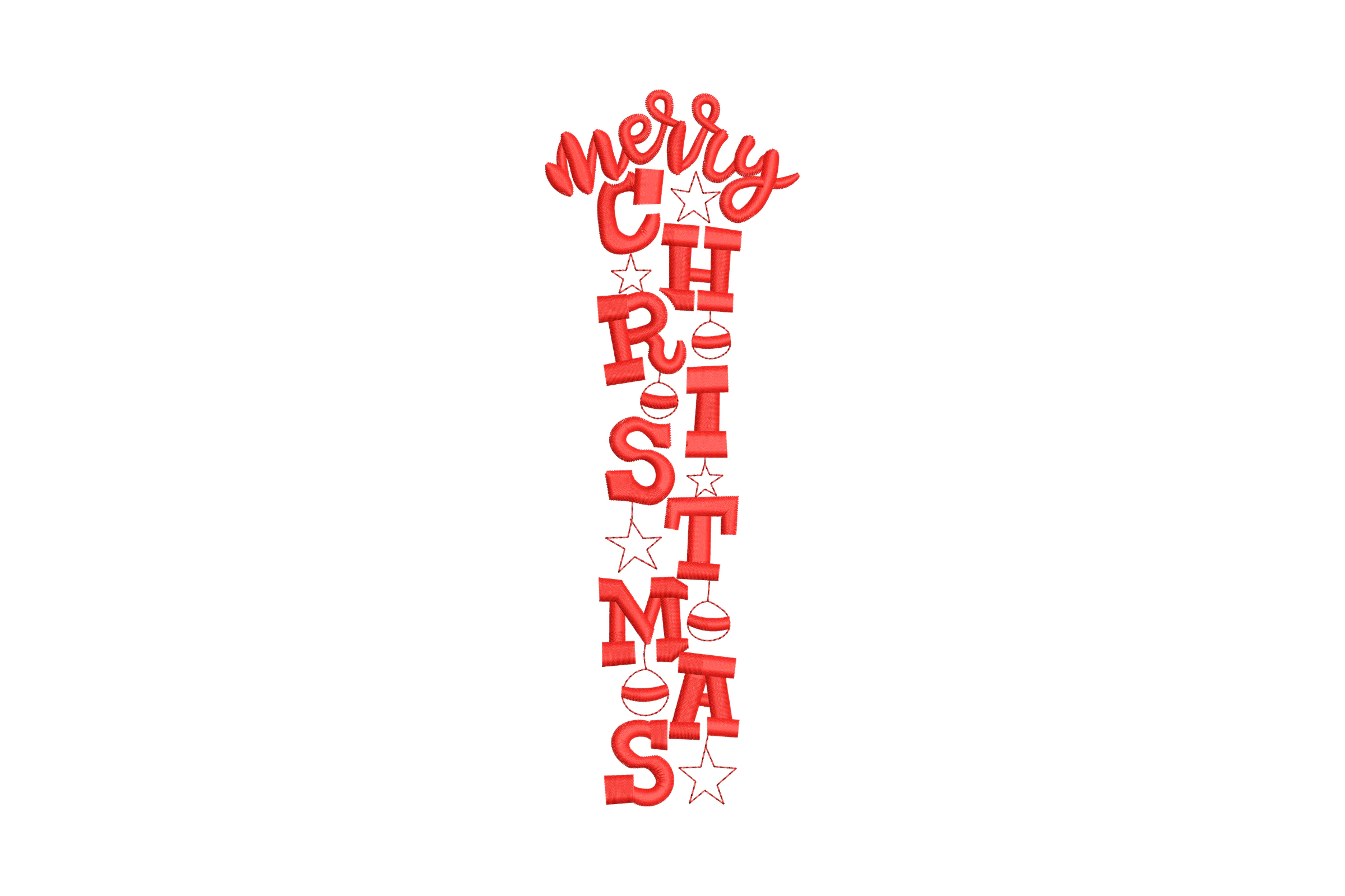 Merry Christmas Digital Embroidery