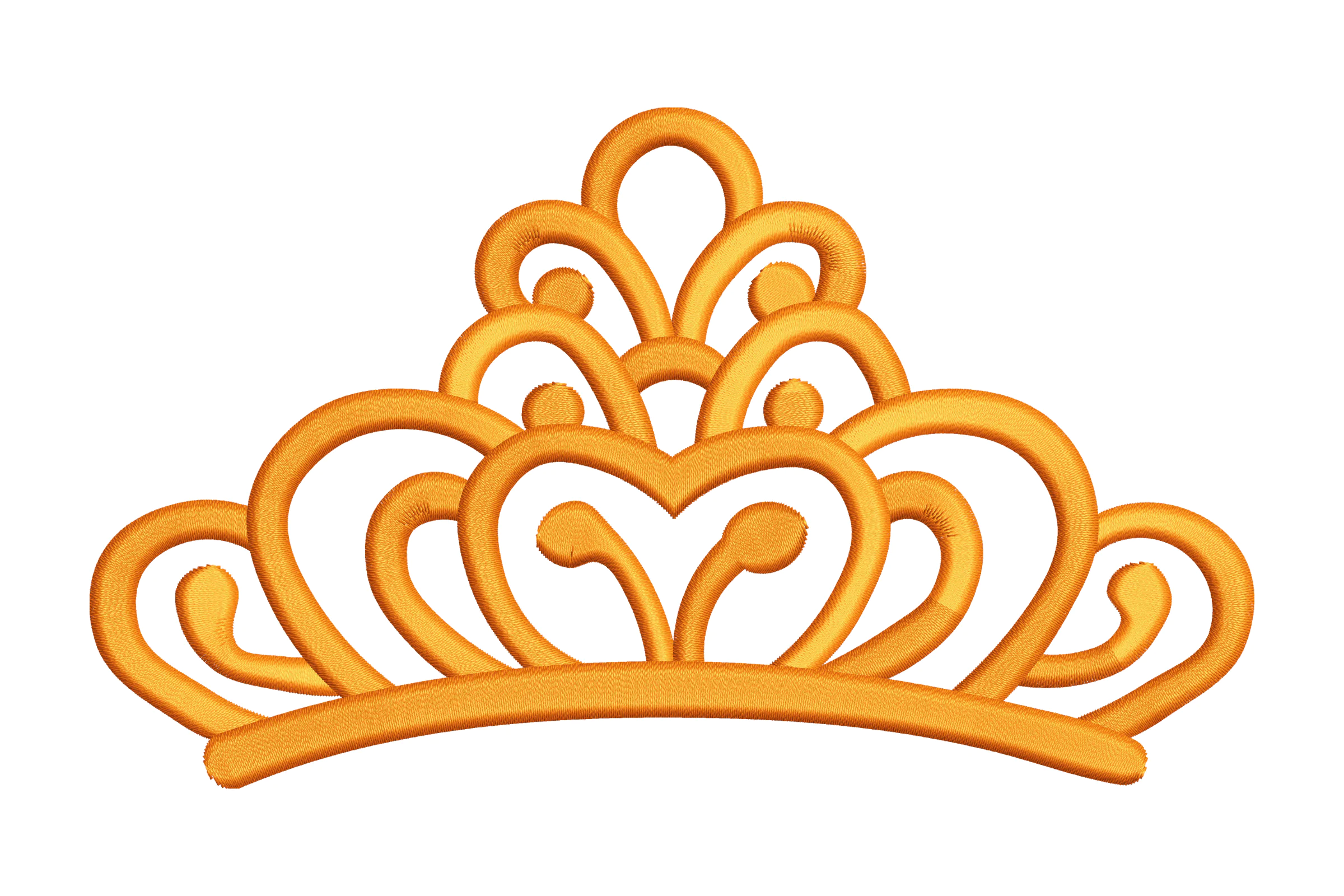 Heart Shaped Royal Crown Embroidery Design
