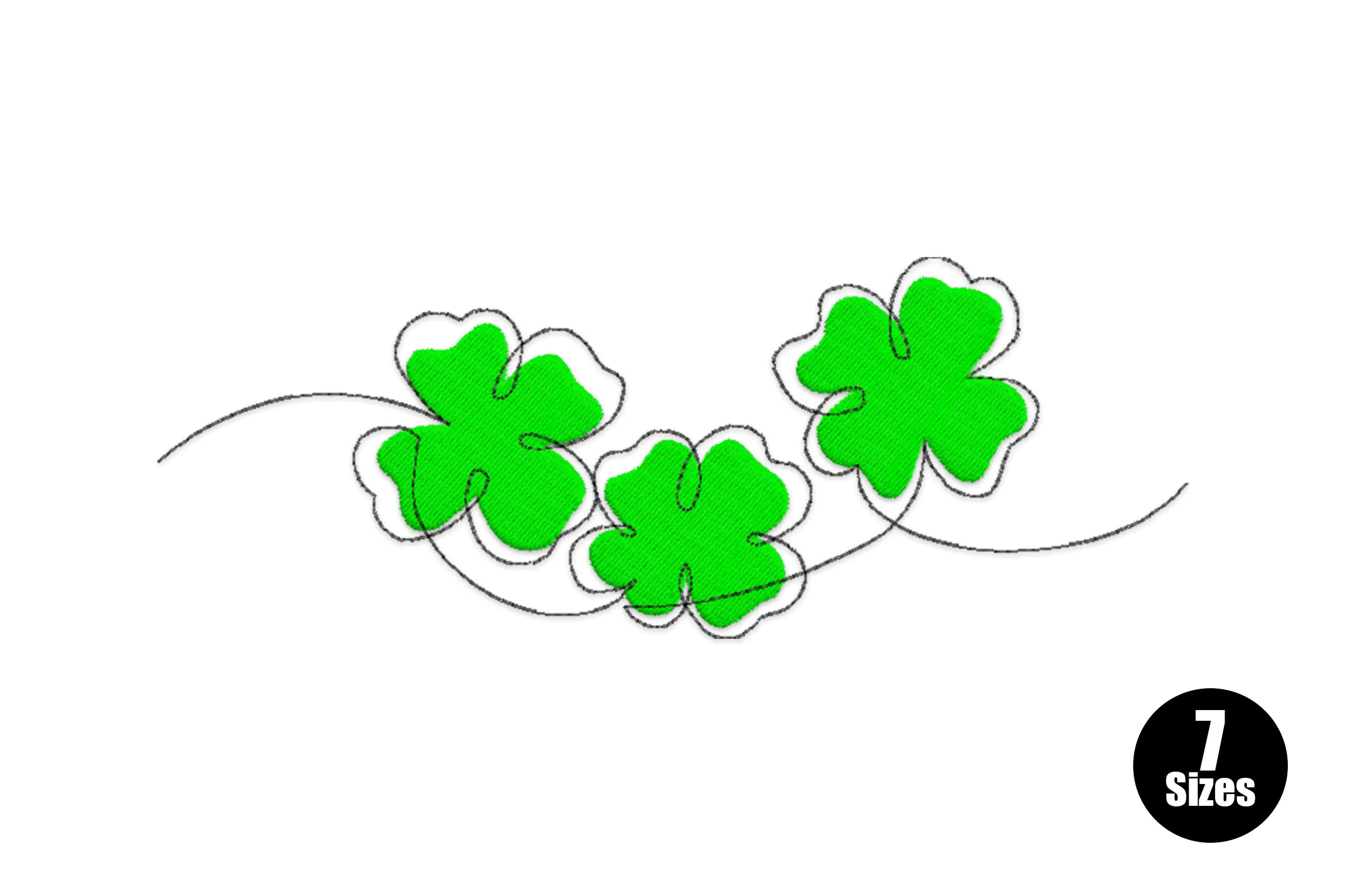 Four Leaf Clovers Embroidery Design