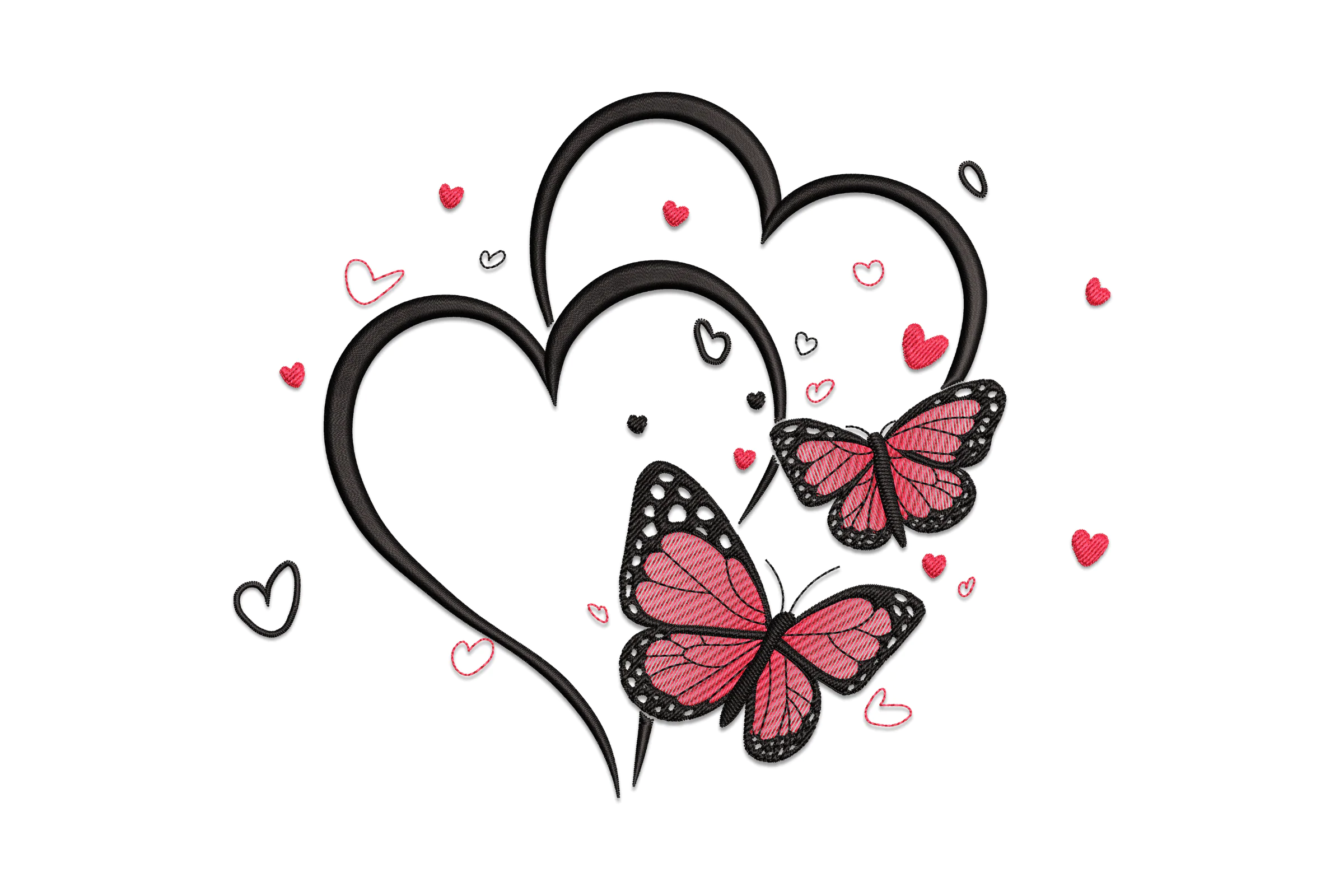 Butterfly Heart Machine Embroidery Design