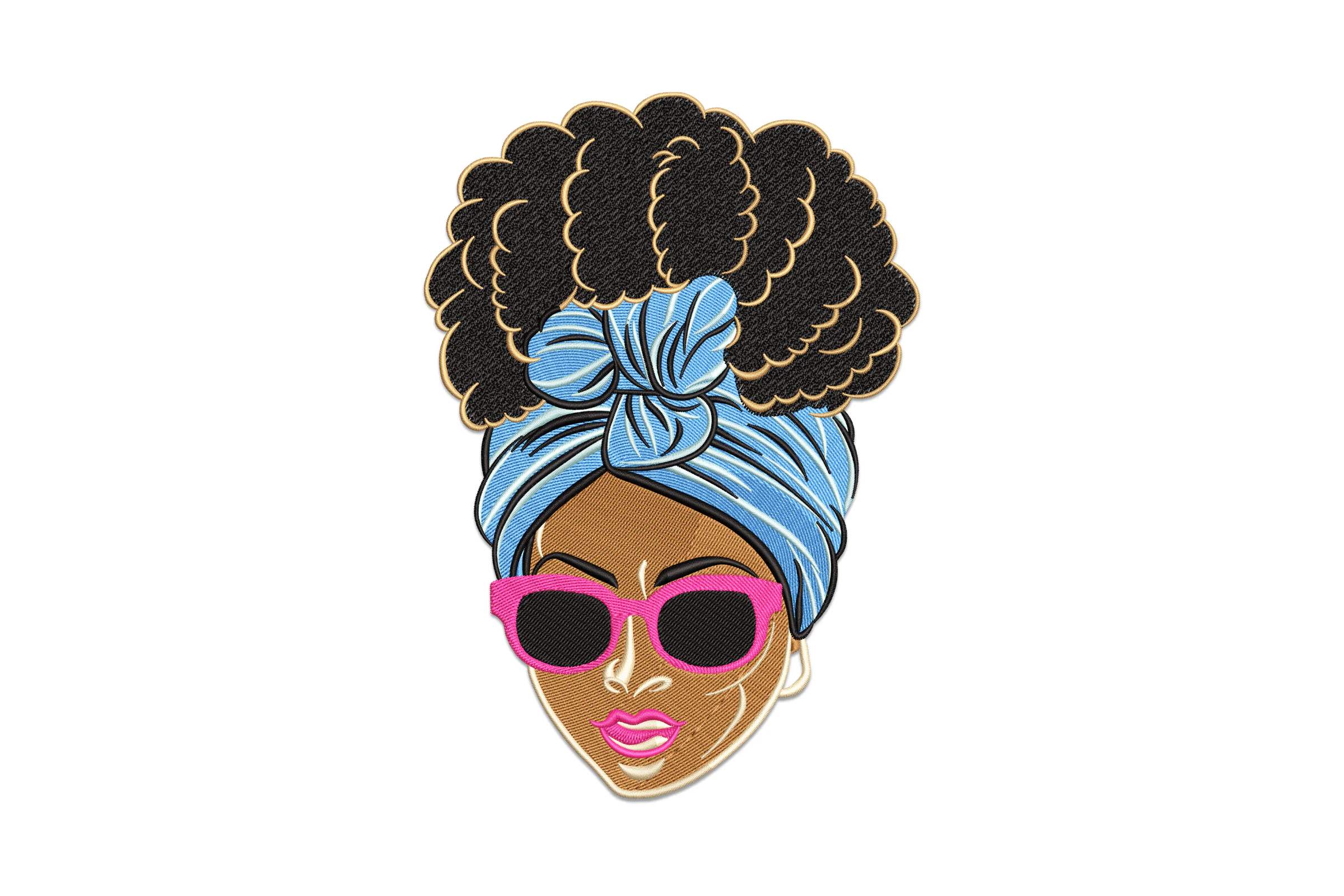 Afro Girl Digital Embroidery