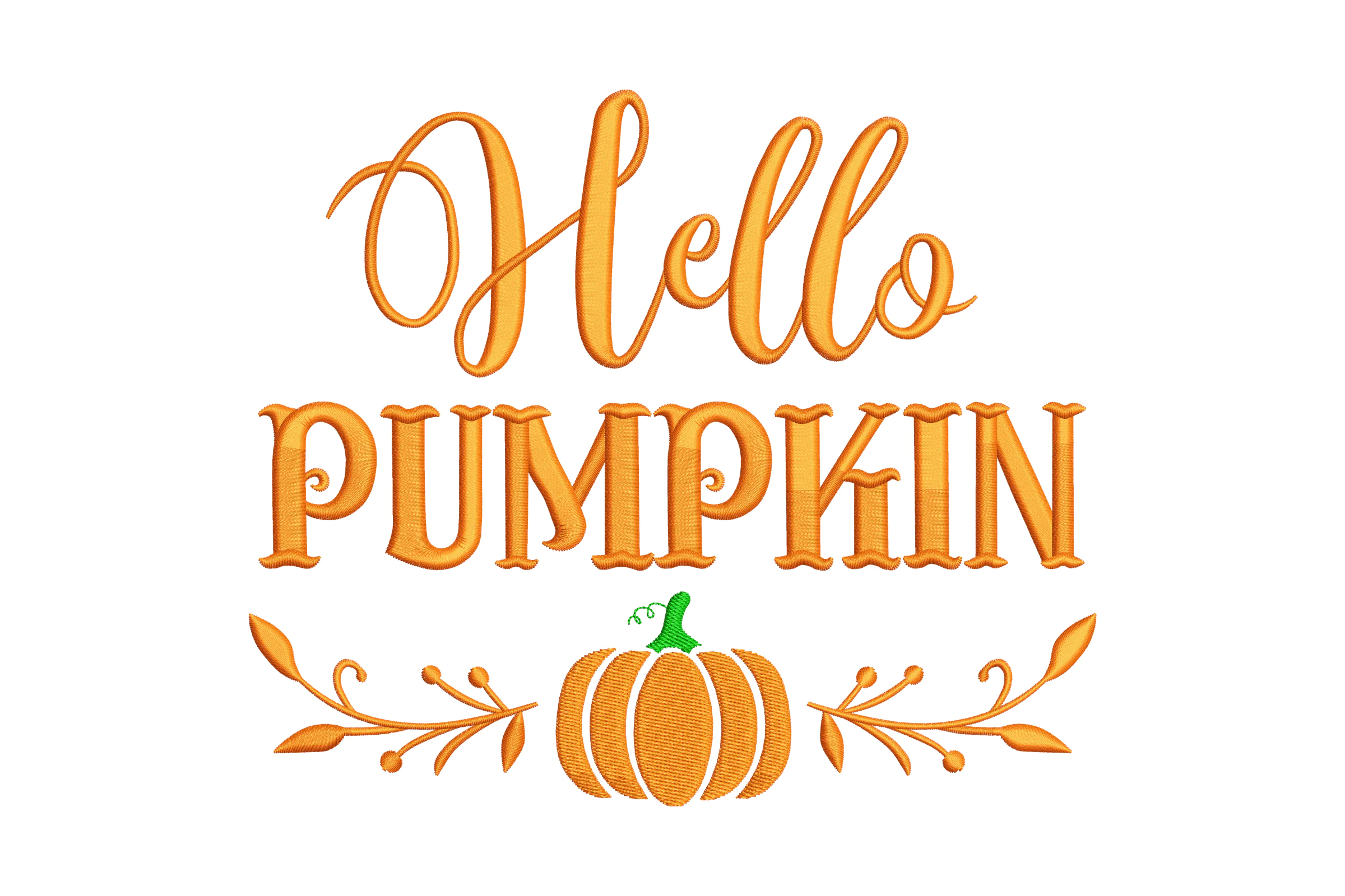 Hello Pumpkin Fall Embroidery Design