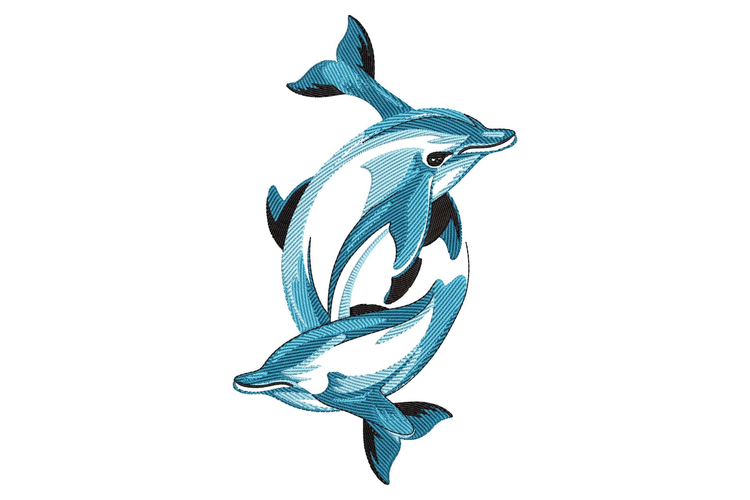 Playful Dolphins Embroidery Design