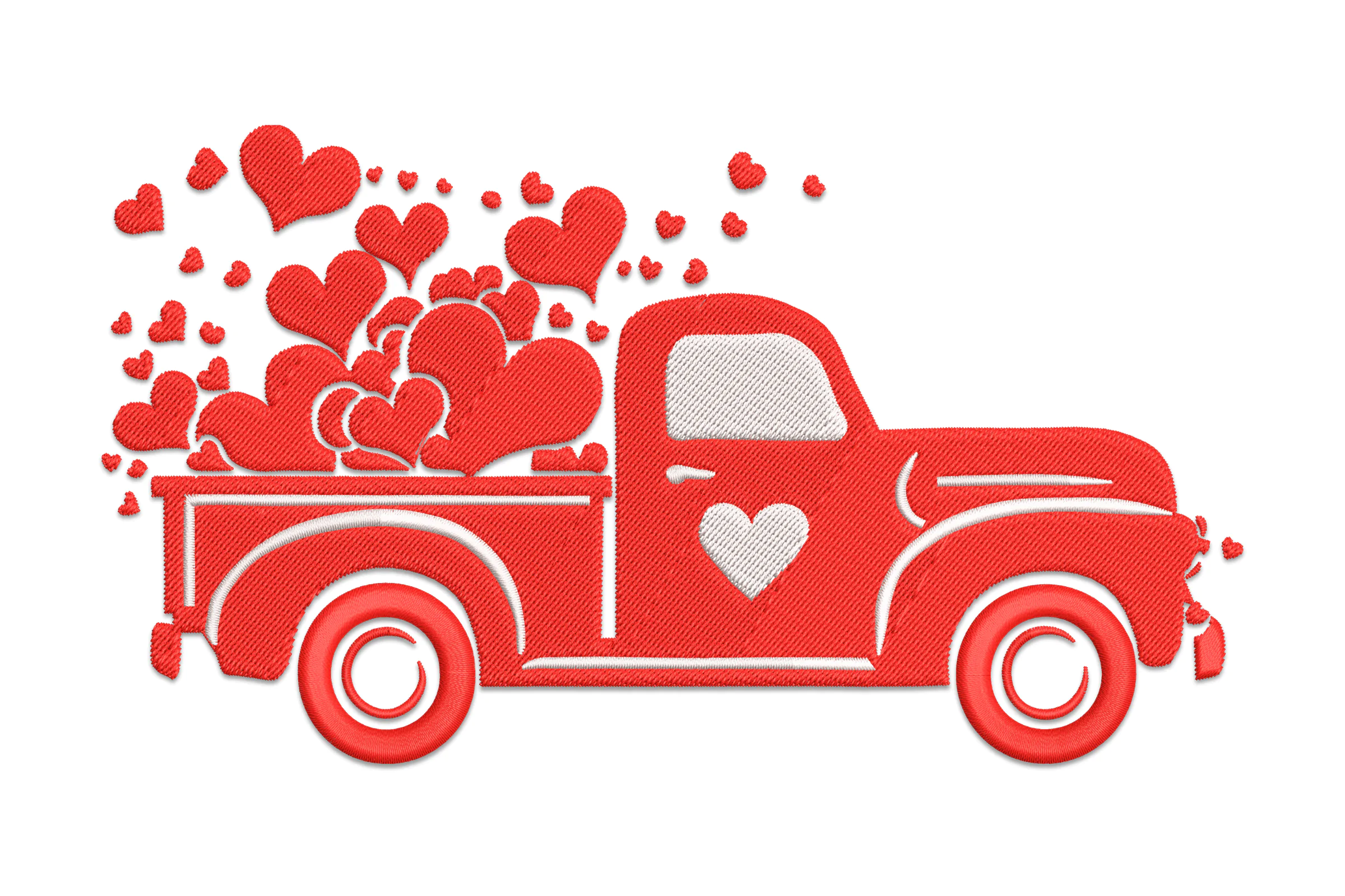 Love Truck Embroidery Design