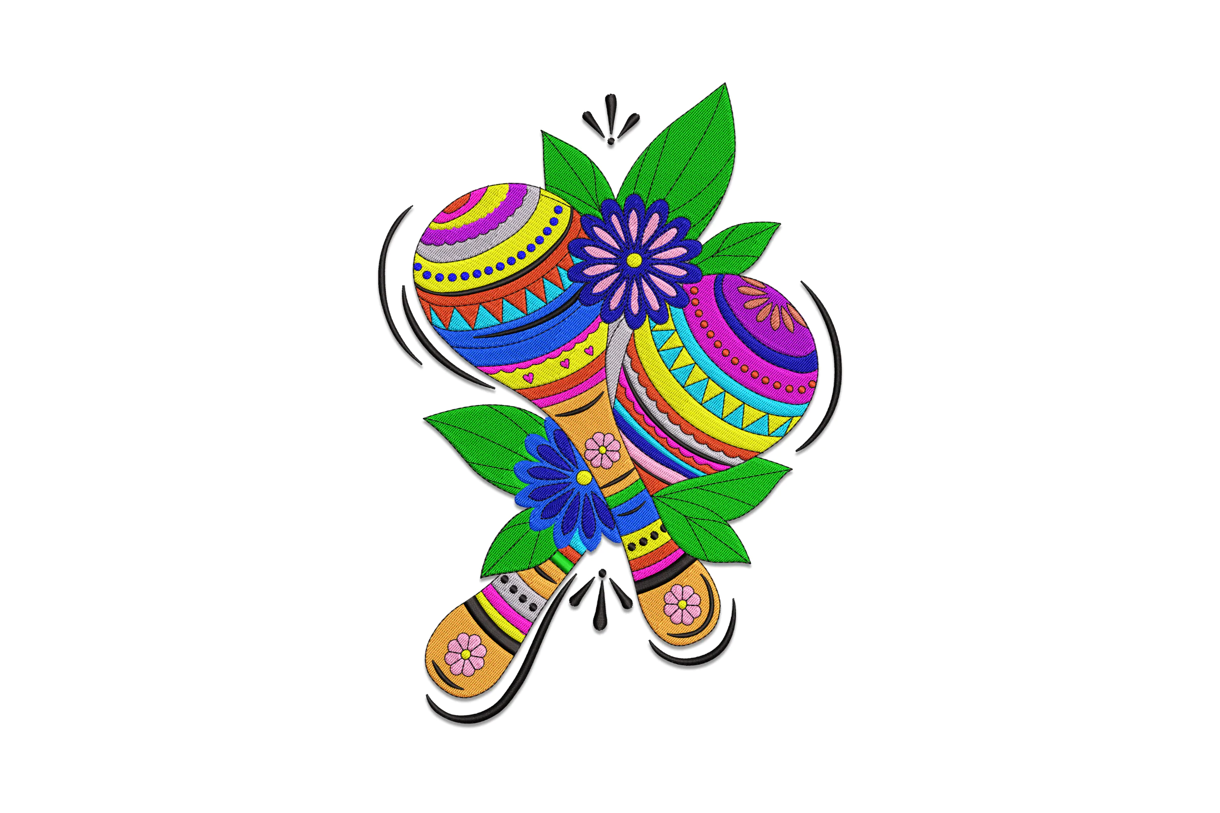 Maracas Embroidery Design