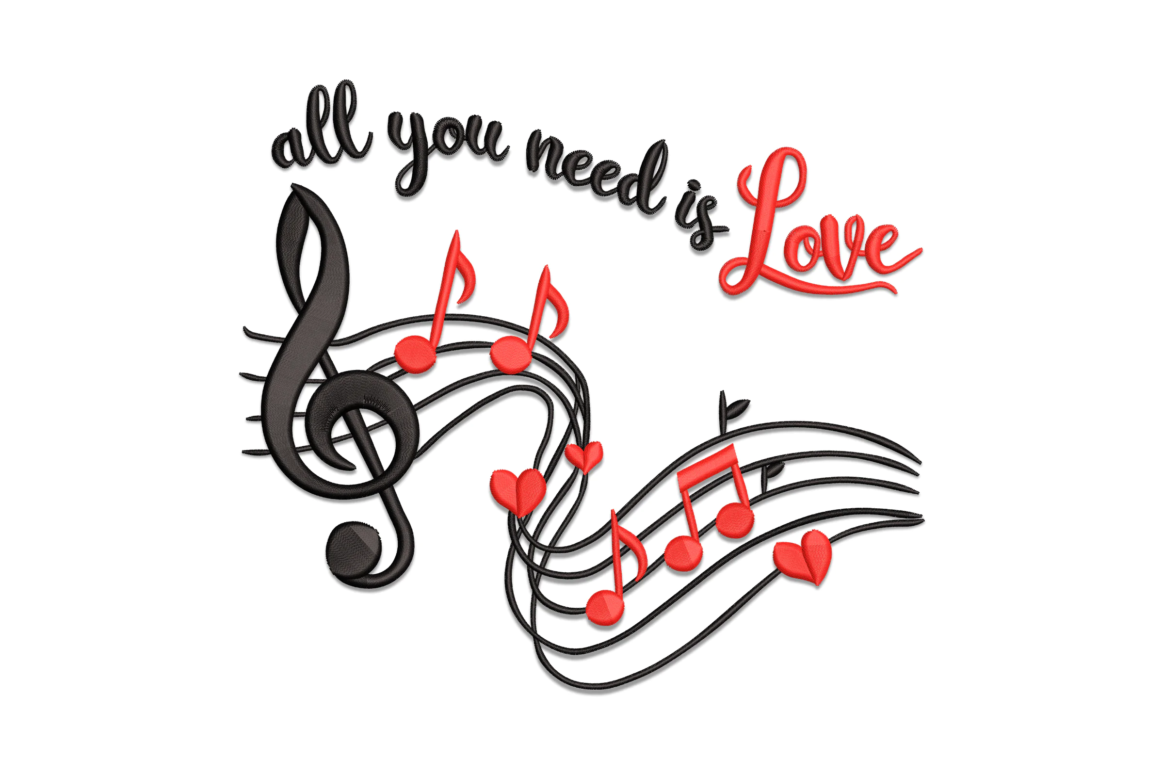 All You Need is Love Embroidery Design