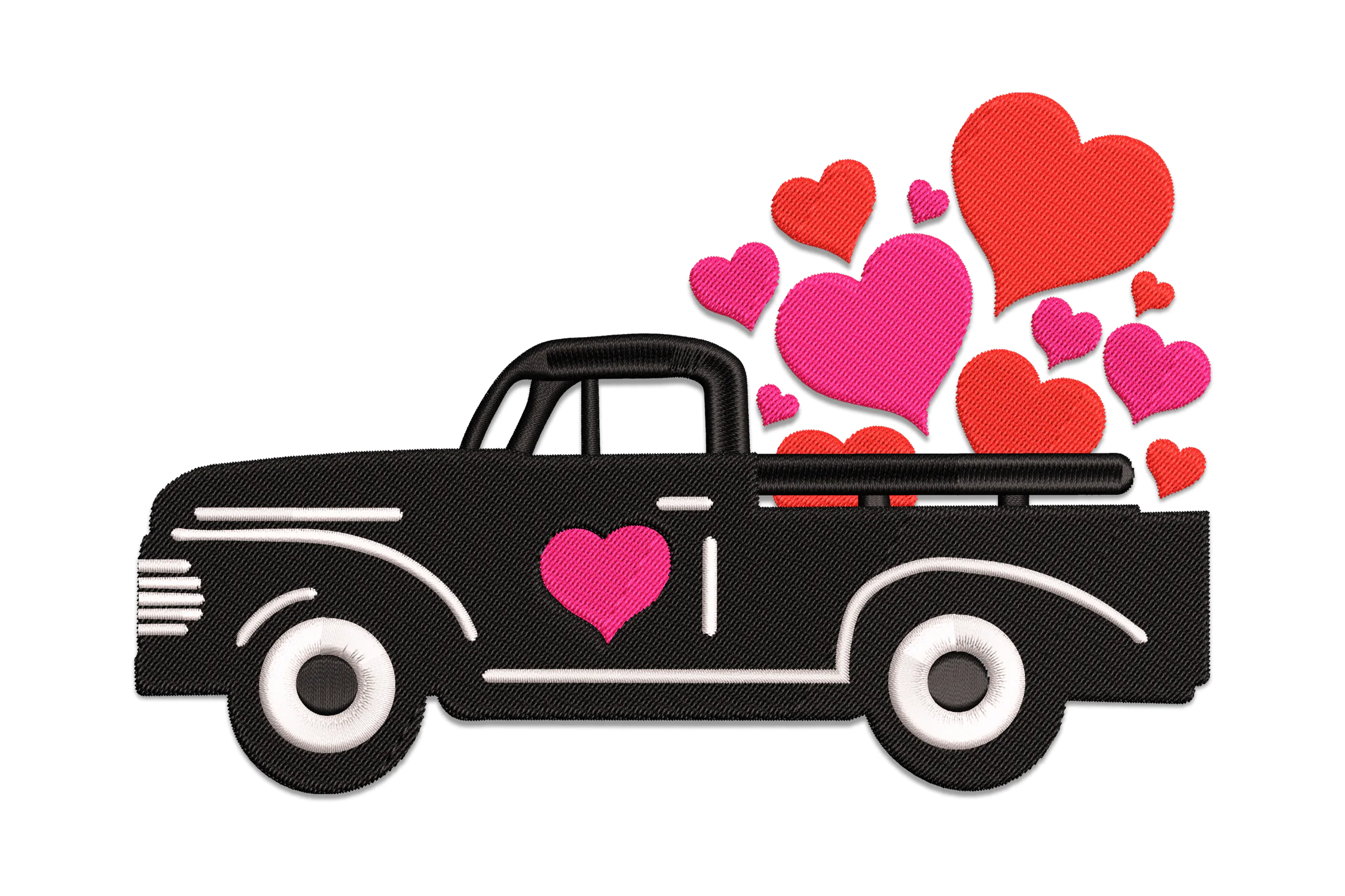 Valentine's Day Truck Embroidery Design Pattern