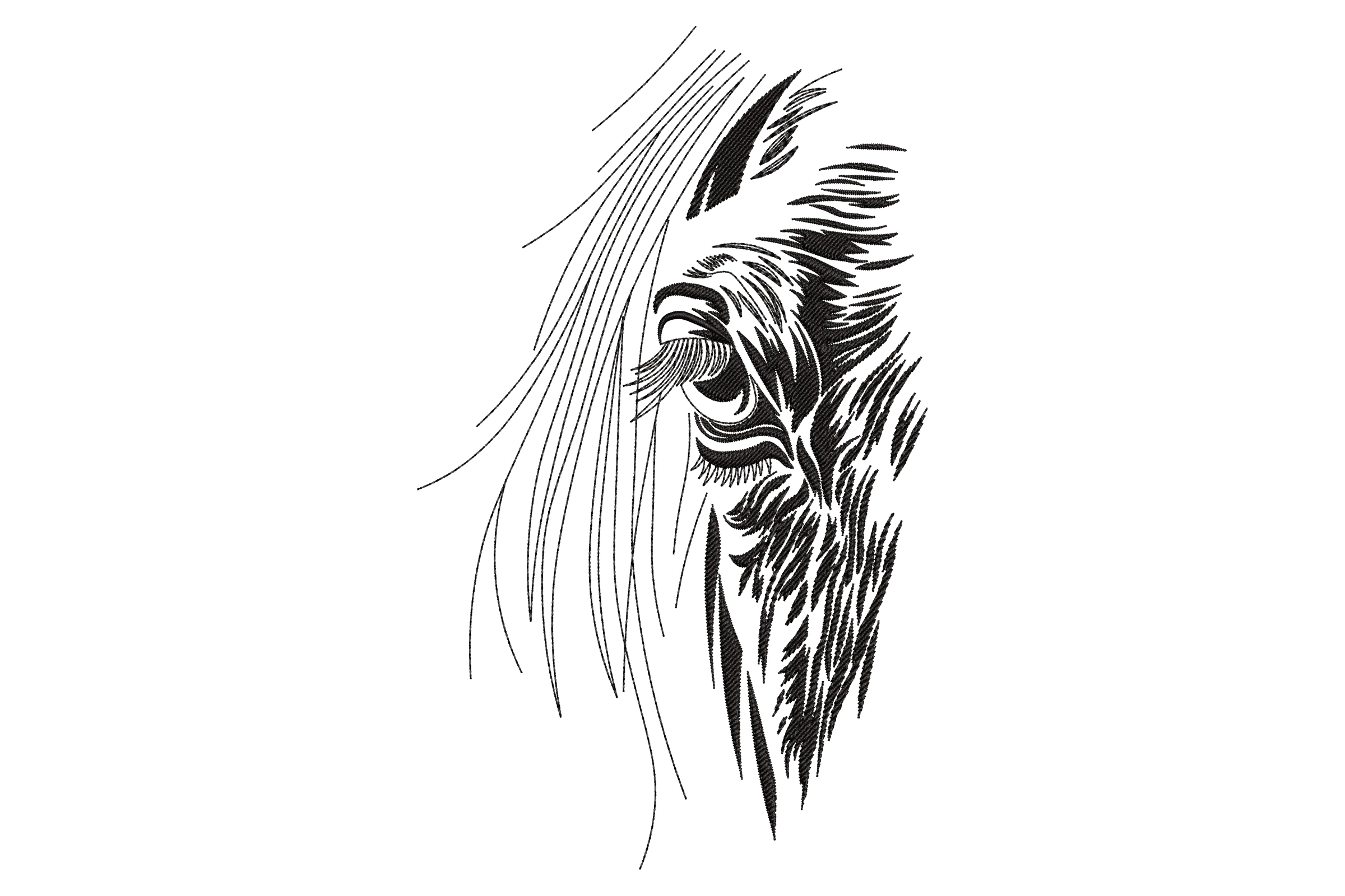 Horse Eye Embroidery Design