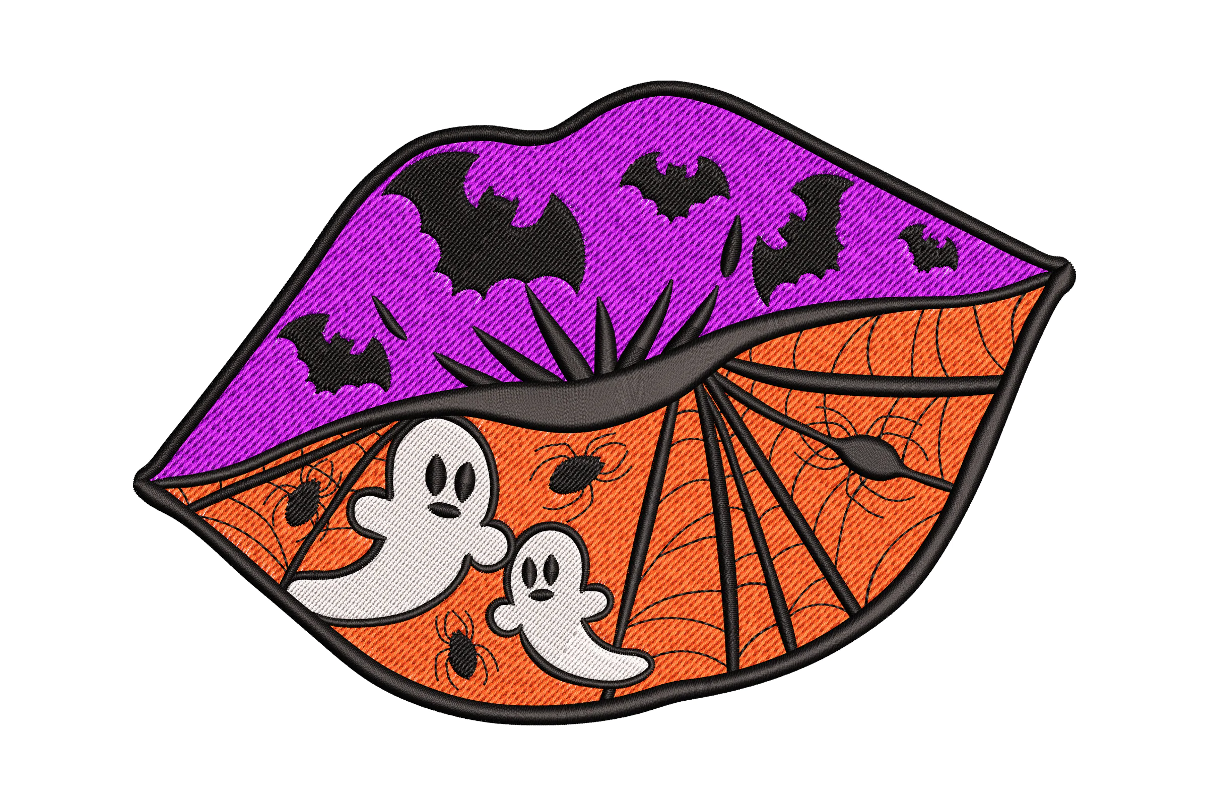 Spooky Halloween Lips Embroidery Design