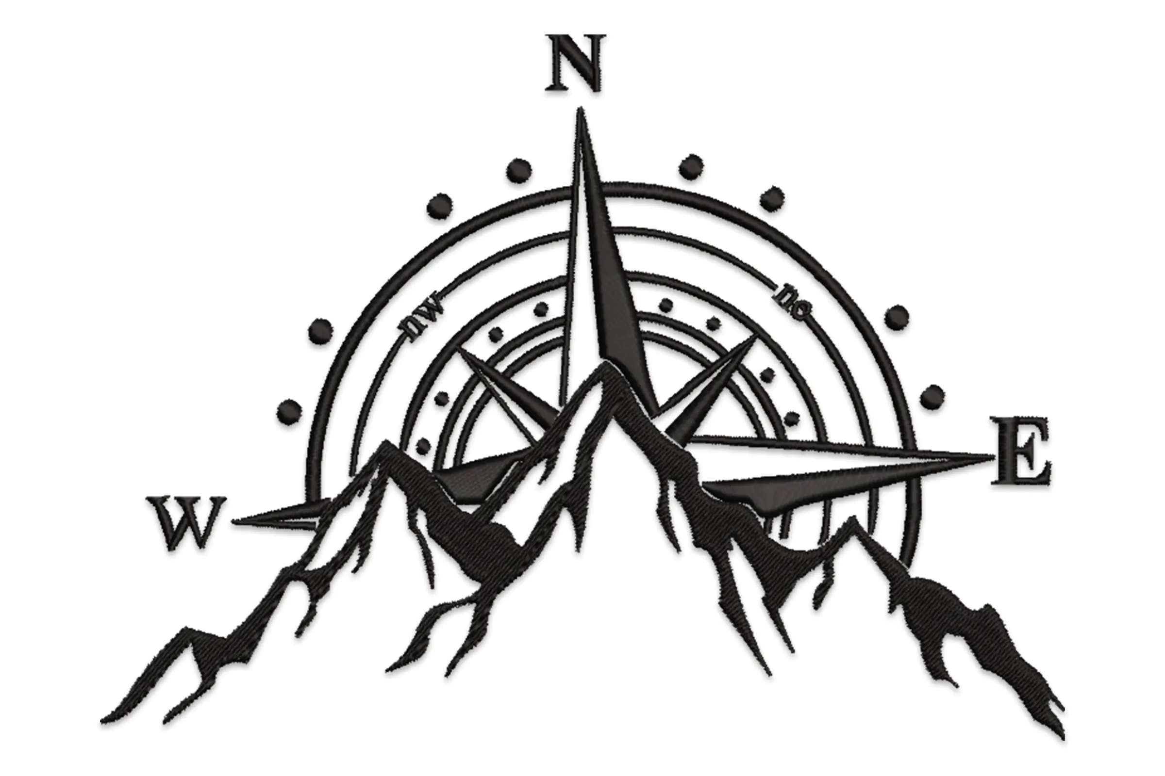 Mountain HungMieh NSWE Compass Machine Embroidery Design