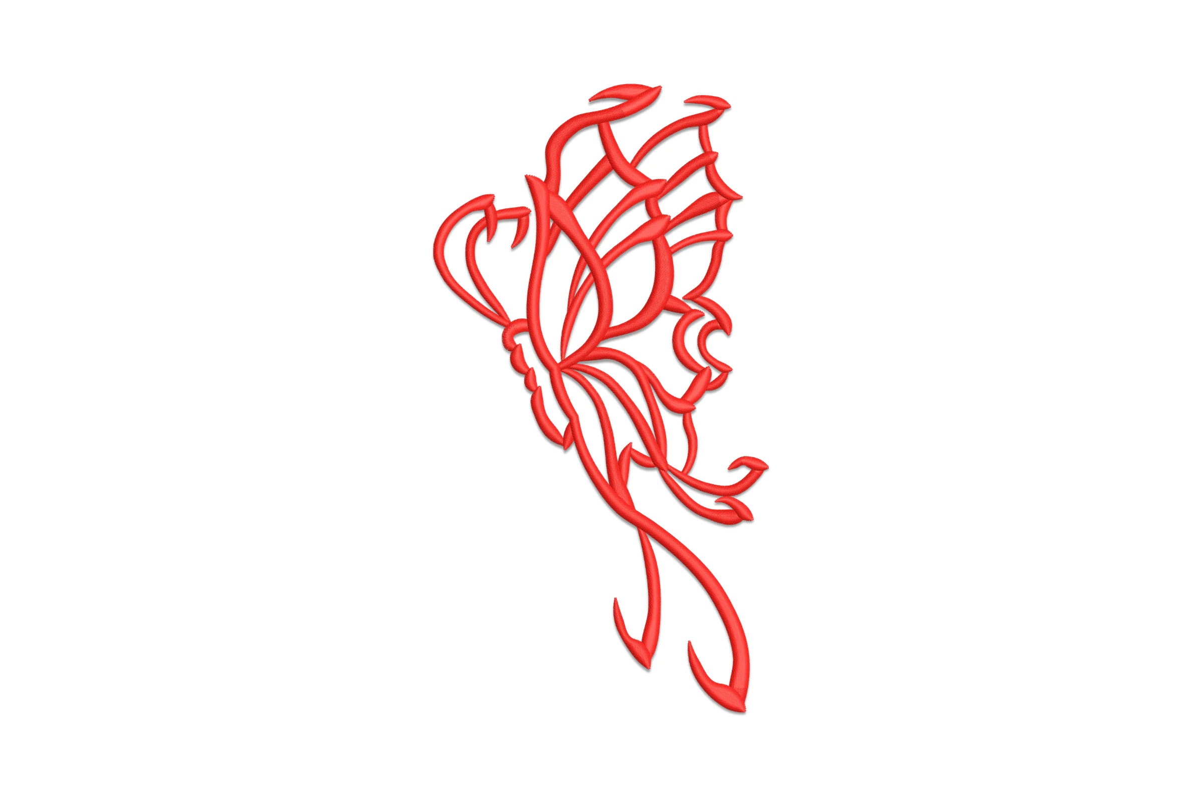 Red Butterfly Embroidery Design