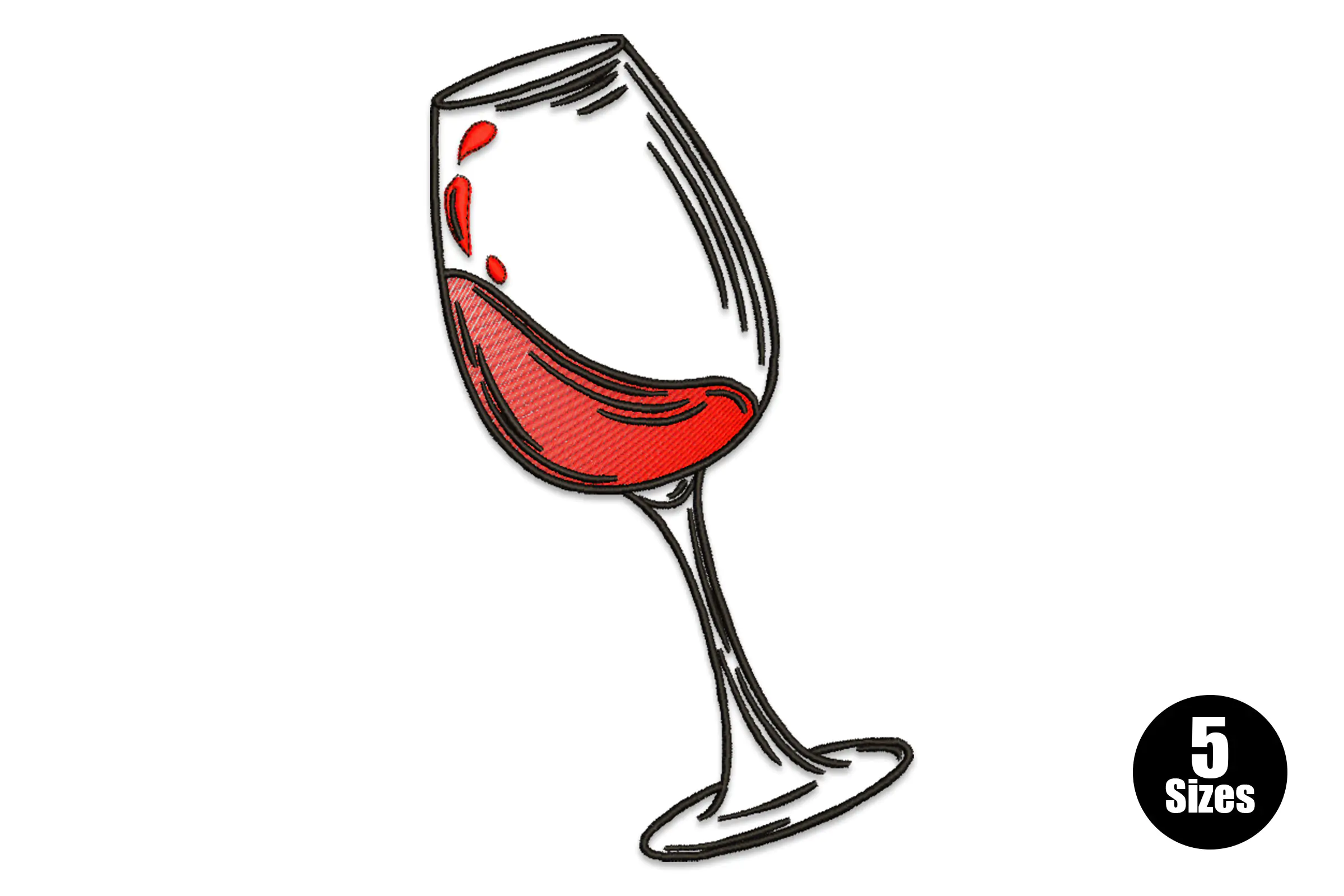 Wineglass Embroidery Design