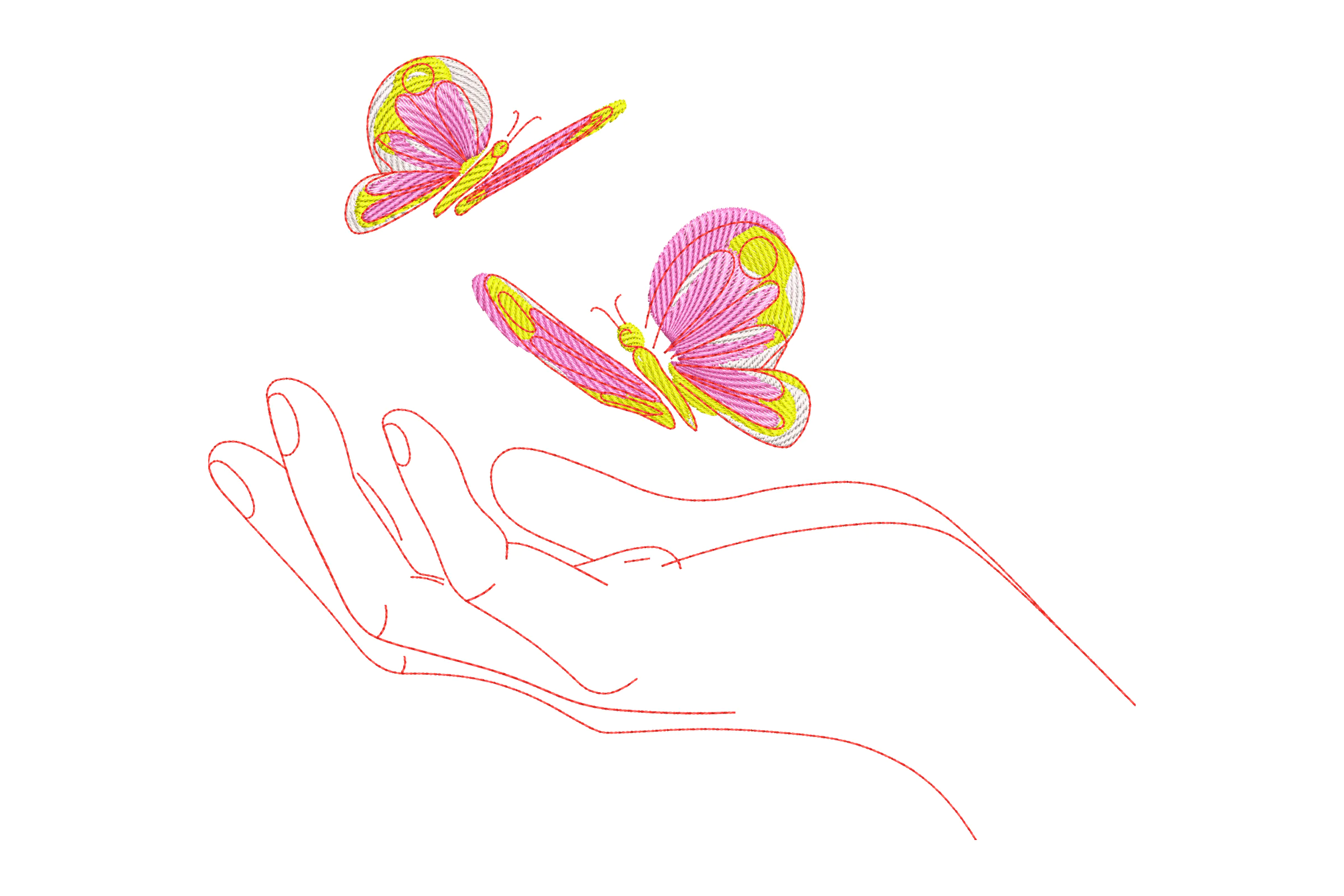 Butterflies on Hand Embroidery Design